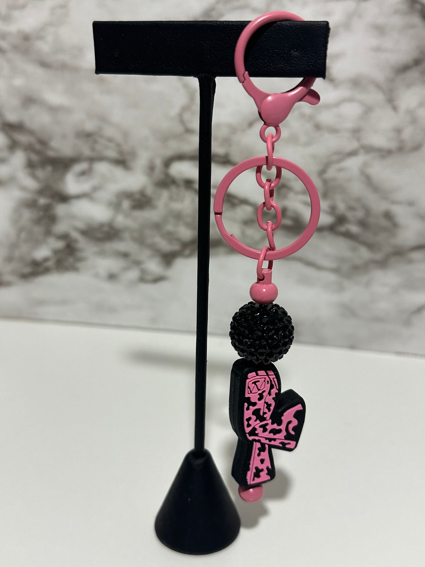 Western Jeans Keychain, Pink