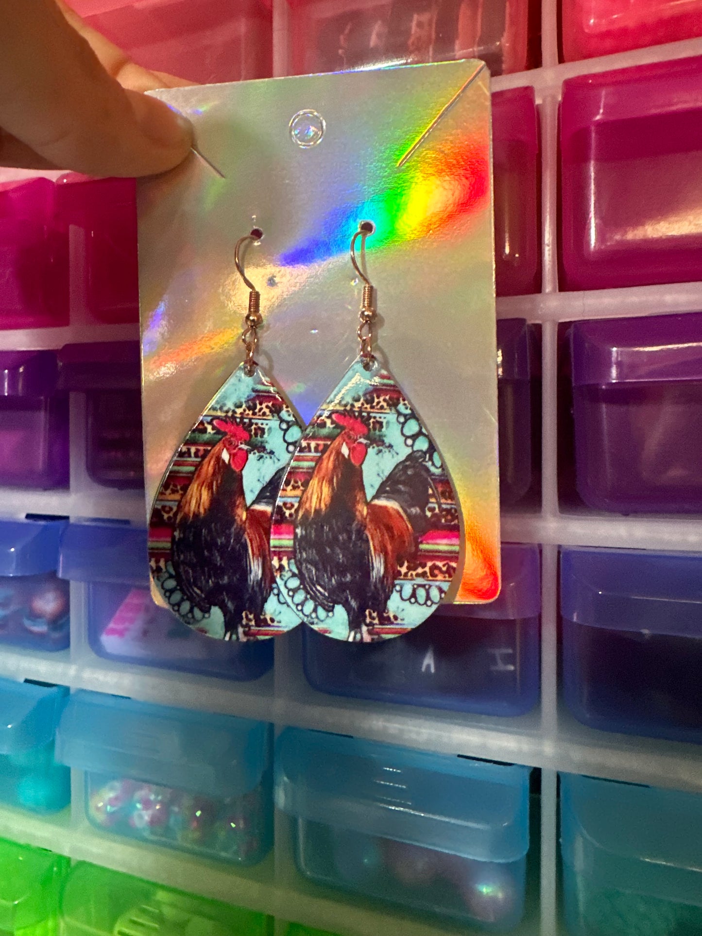Chicken teardrop earrings