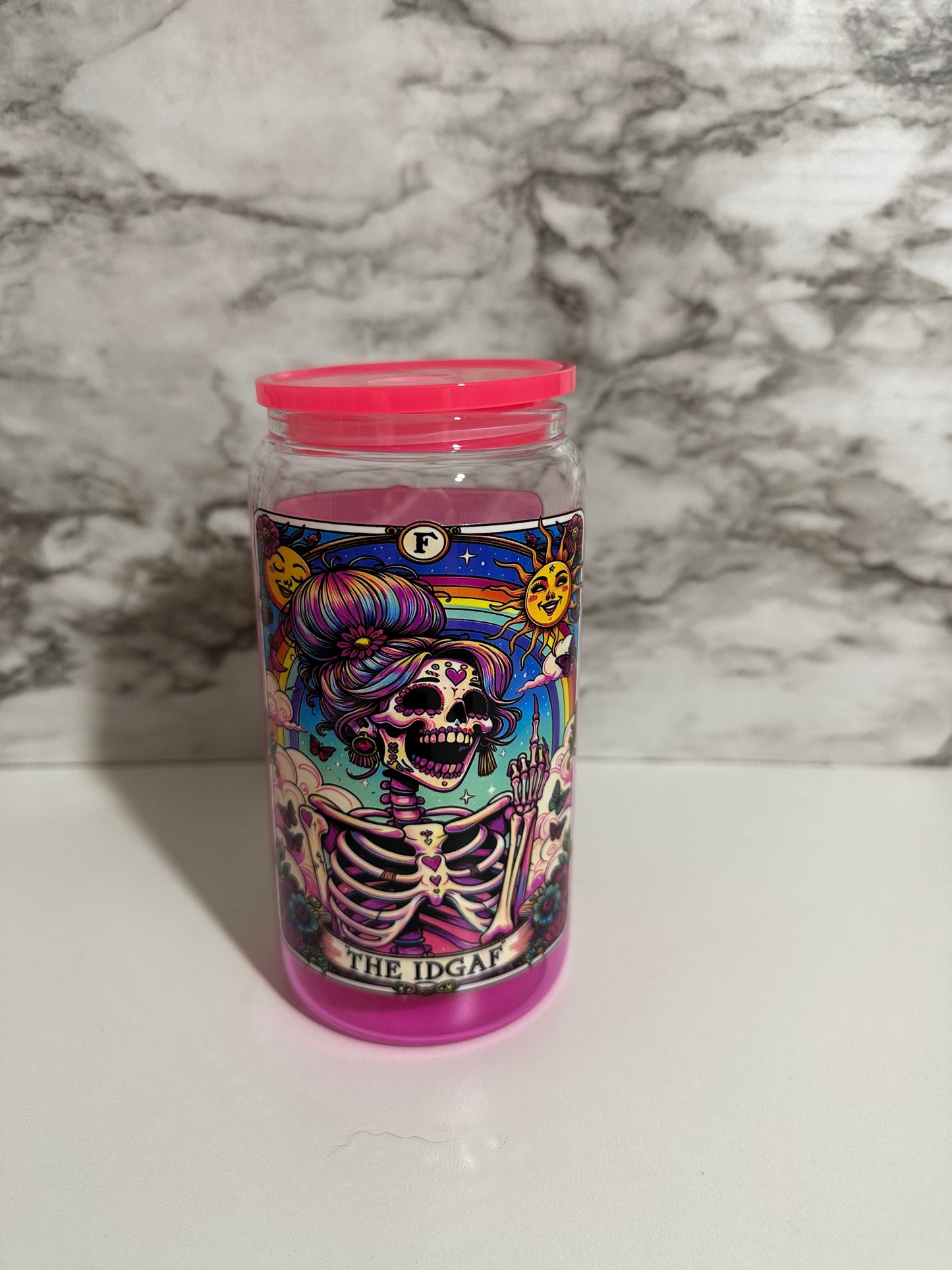 Tarot Card Cup, Pink IDGAF
