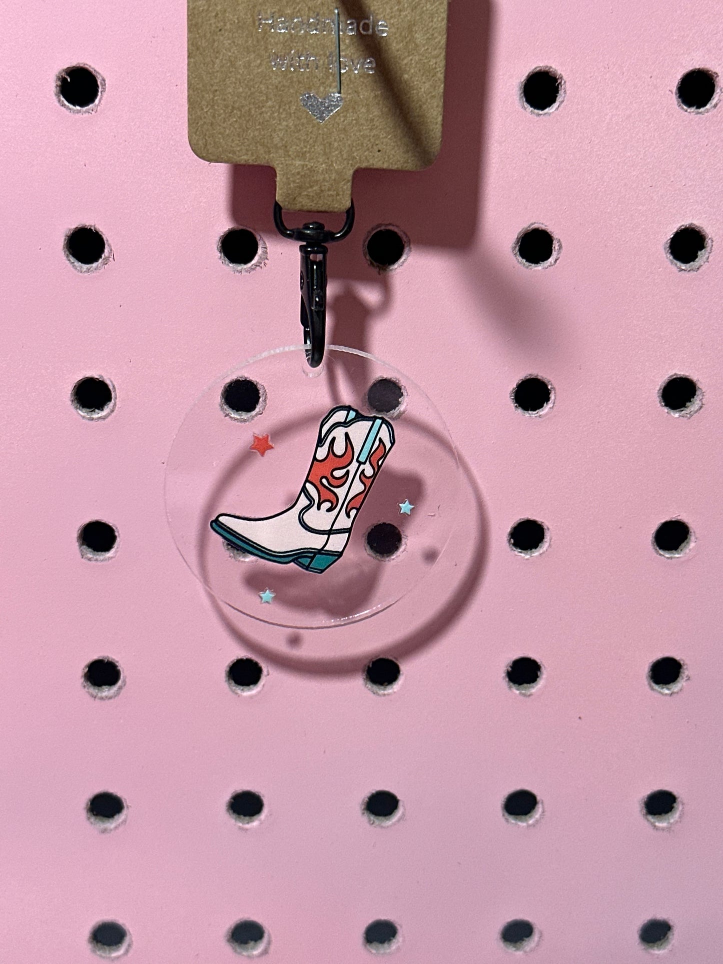 Cowgirl Boot Acrylic Keychain