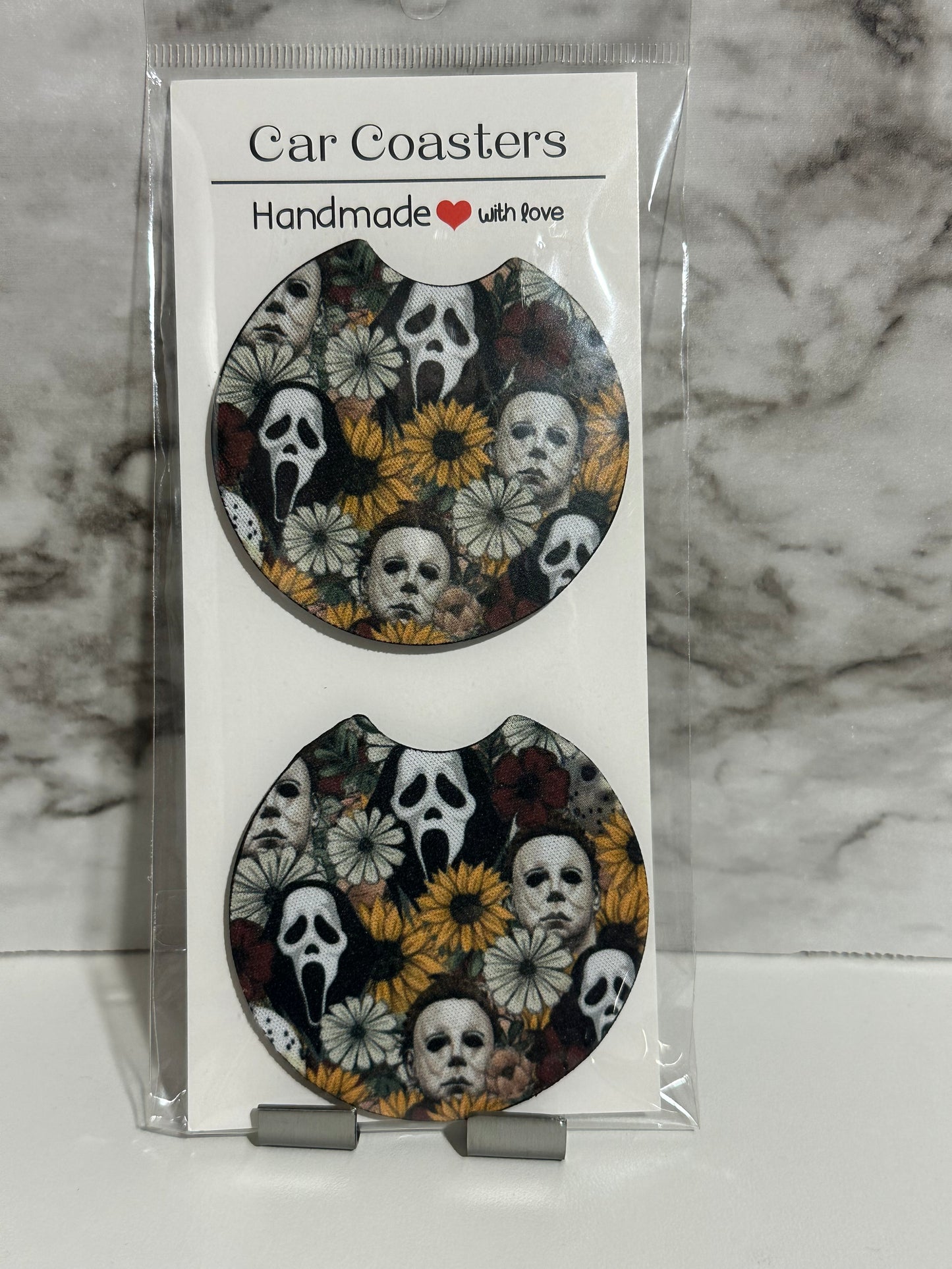 Ghosty Floral Car Coasters