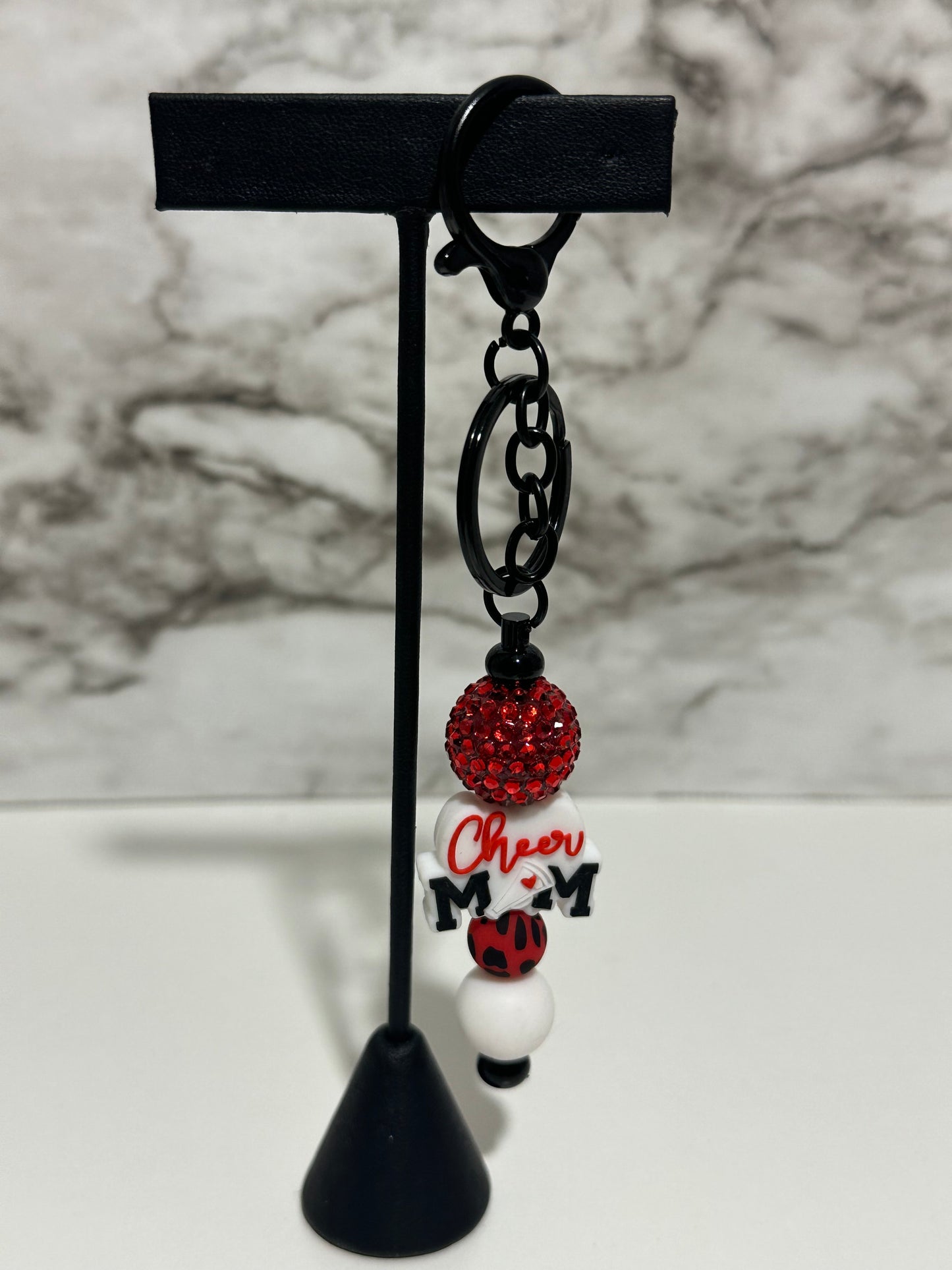 Cheer Mom Keychain- Red