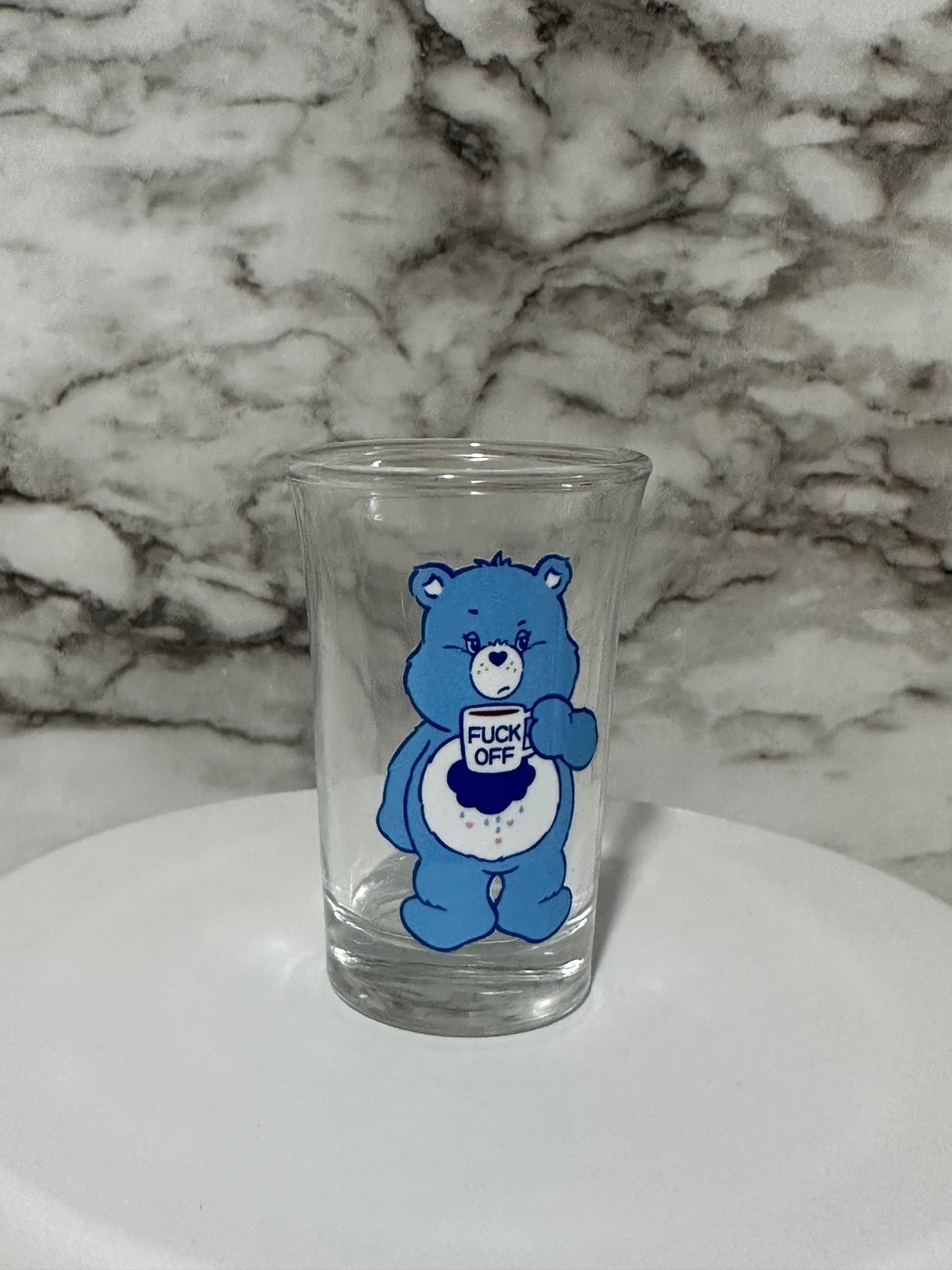Carebear Shot Glass, F*ck Off Blue
