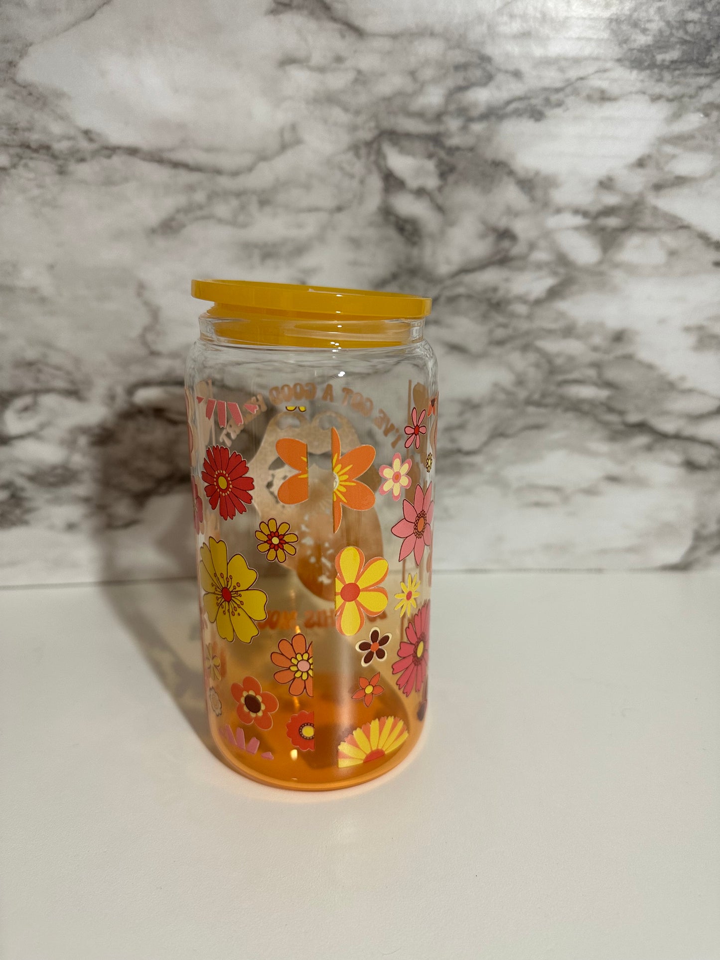 Good Heart Cup, Yellow Floral