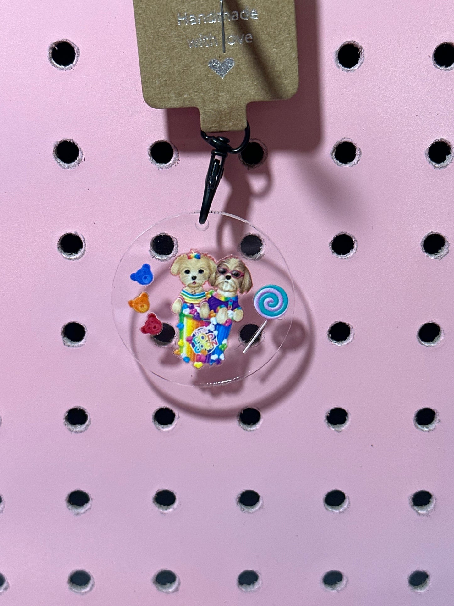 Lisa Frank Acrylic Keychain, Dogs