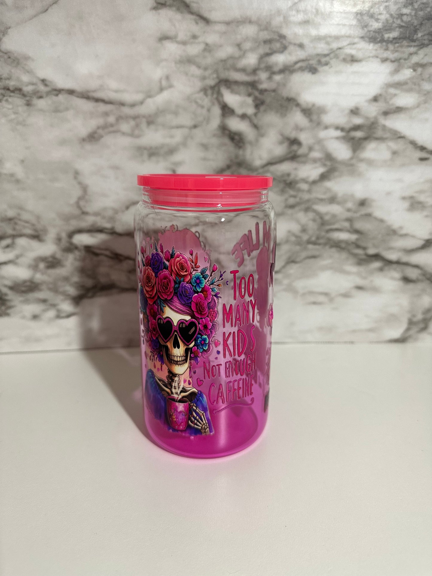 Mom Life Cup, Pink Skeleton