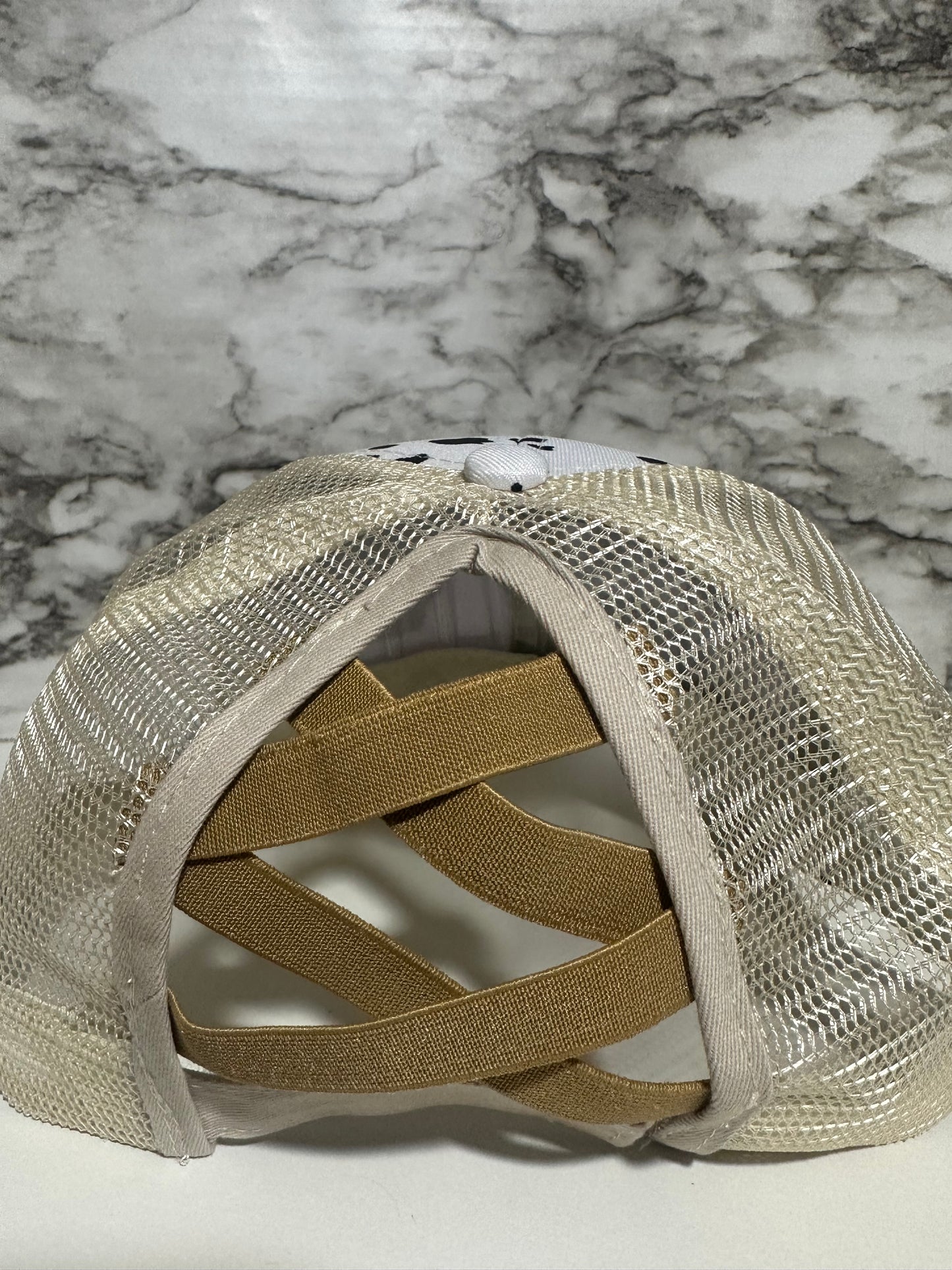 Cow Print Criss Cross Hat