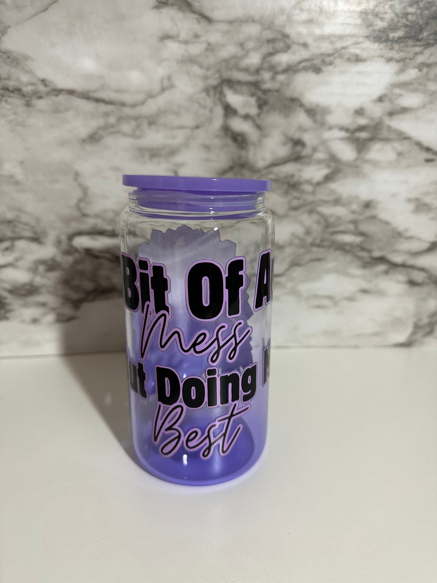 Bit of a Mess Cow Cup, Purple