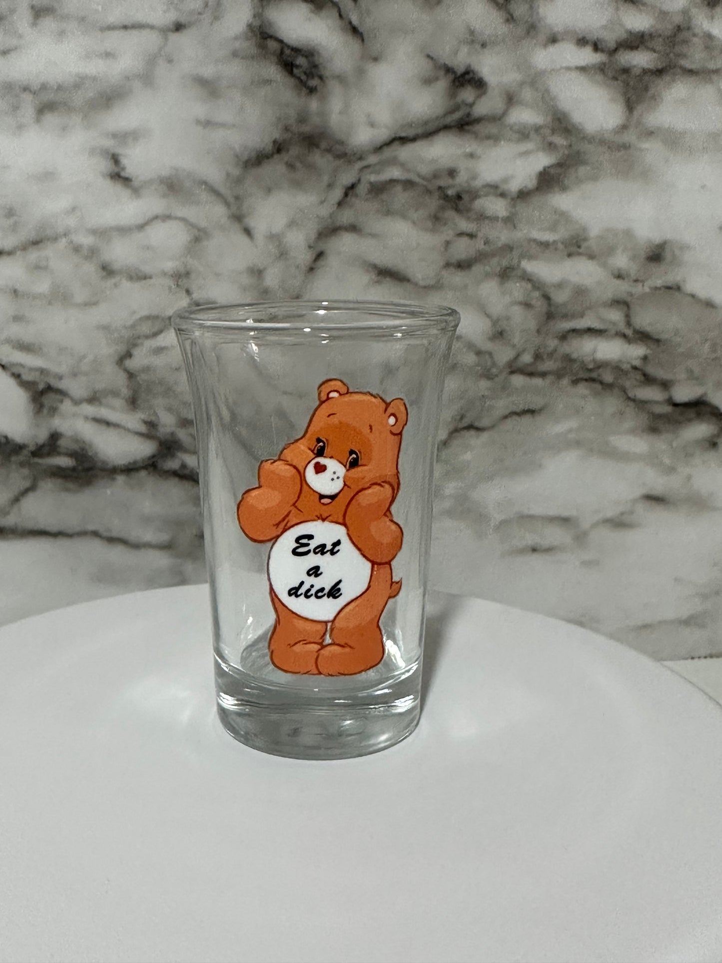 Carebear Shot Glass, Eat a D Orange