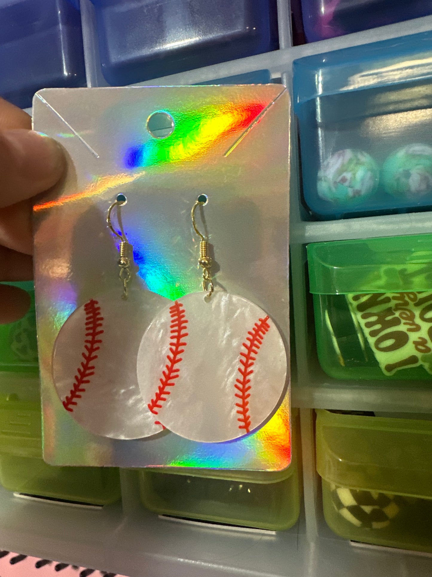 Baseball earrings