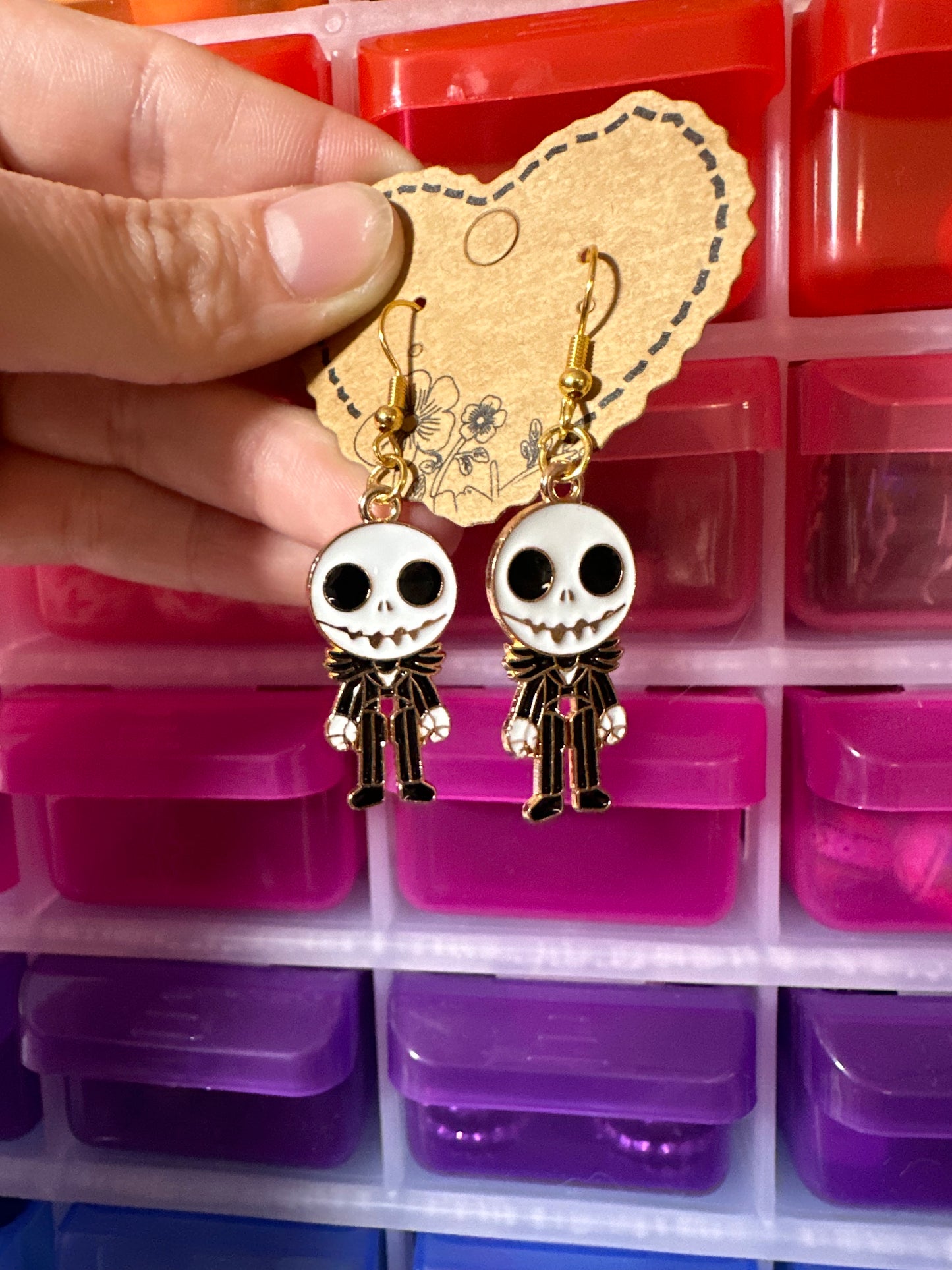 Jack skeleton small dangle earrings