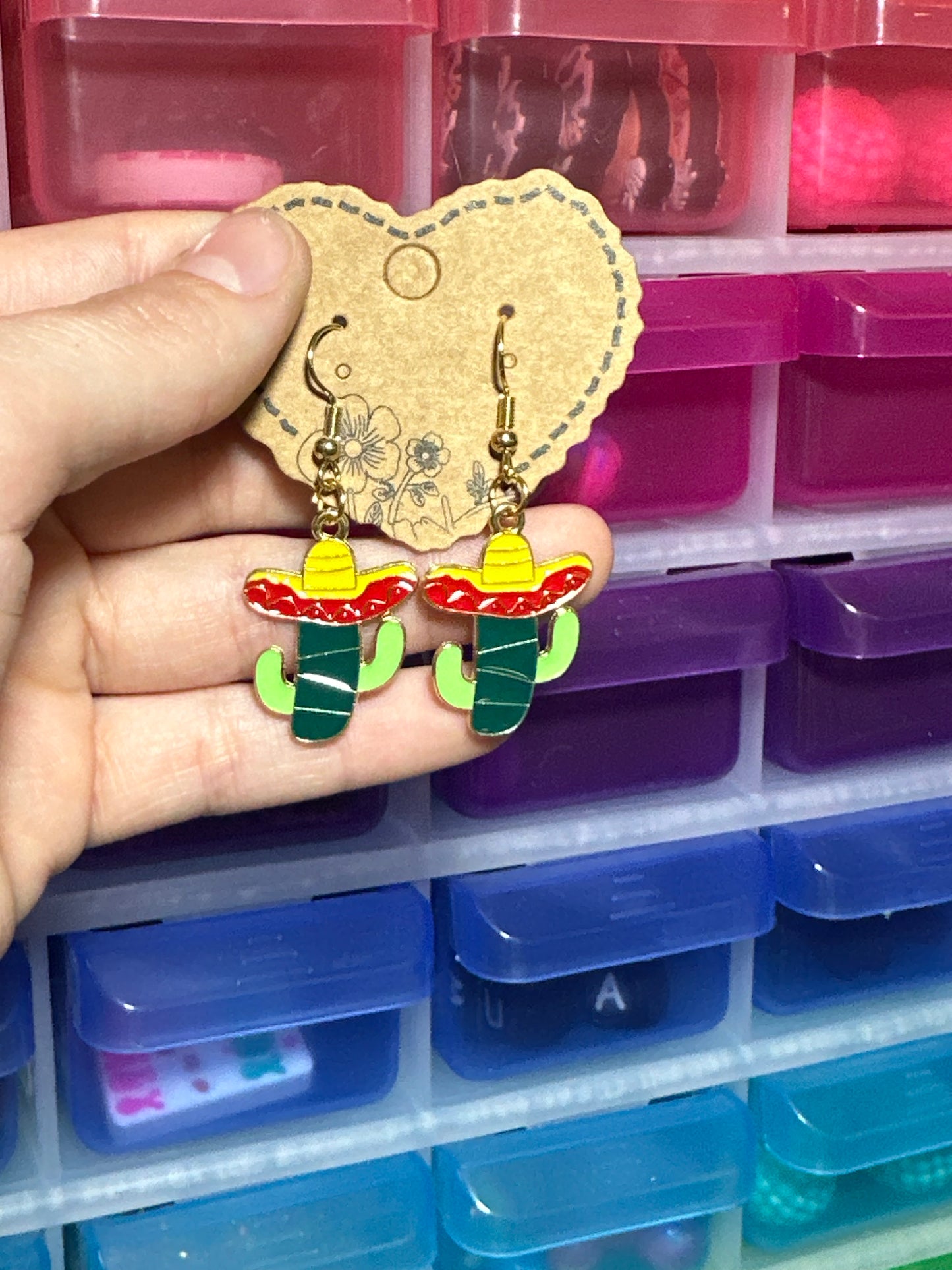 Cactus small dangle earrings
