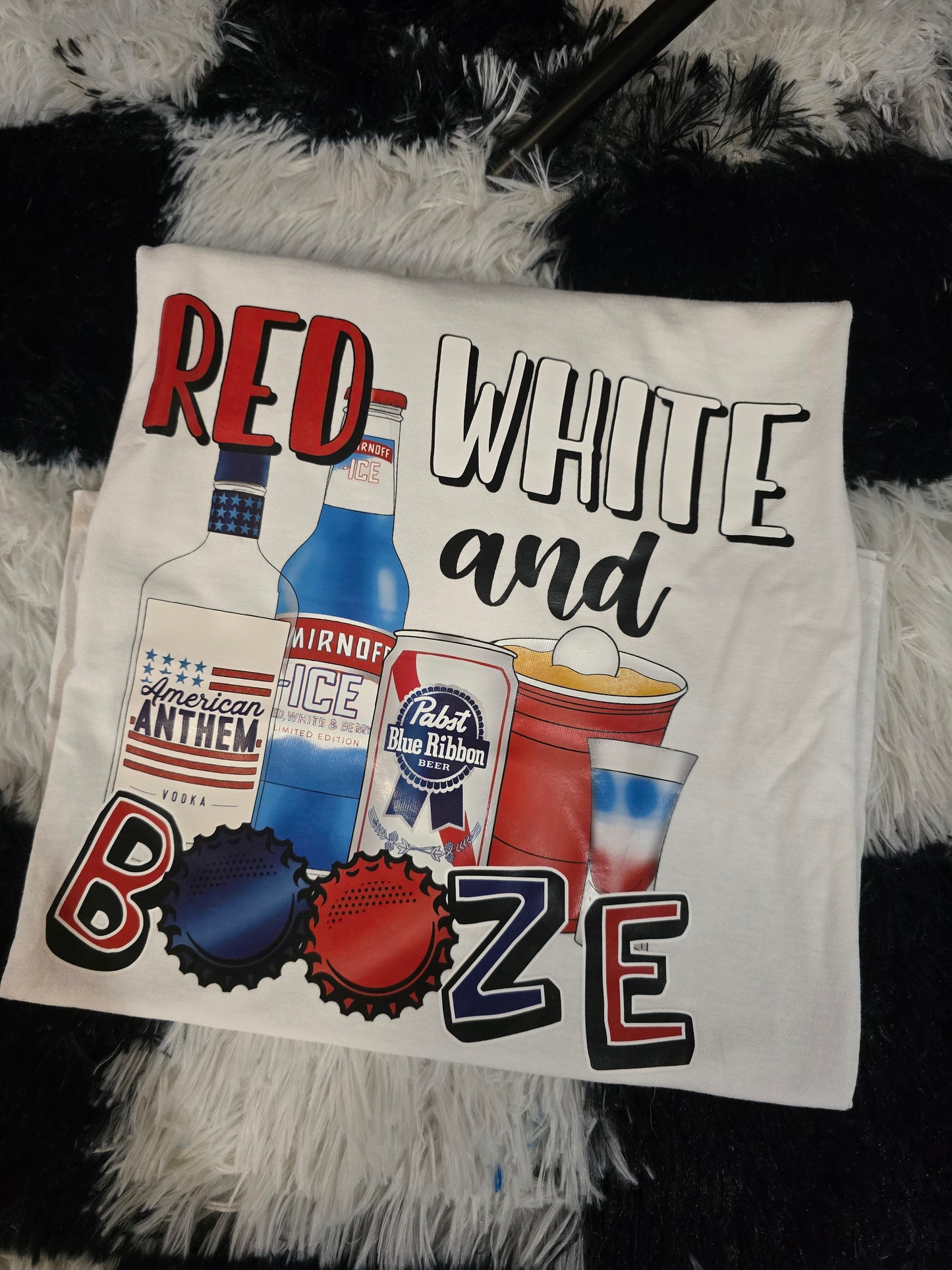 Red, White, & Booze Tee, White