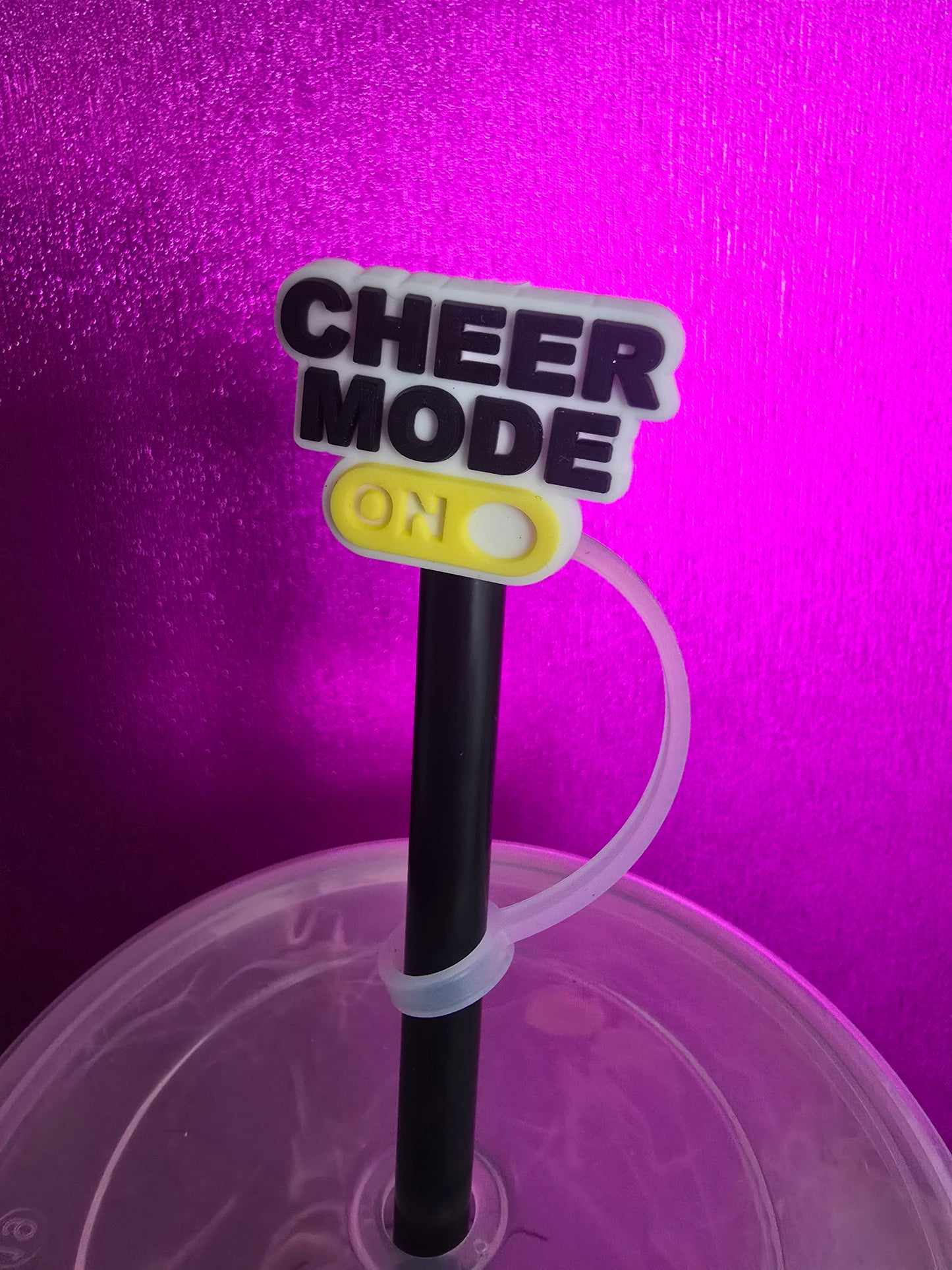 Cheer Mode Straw Topper, Yellow