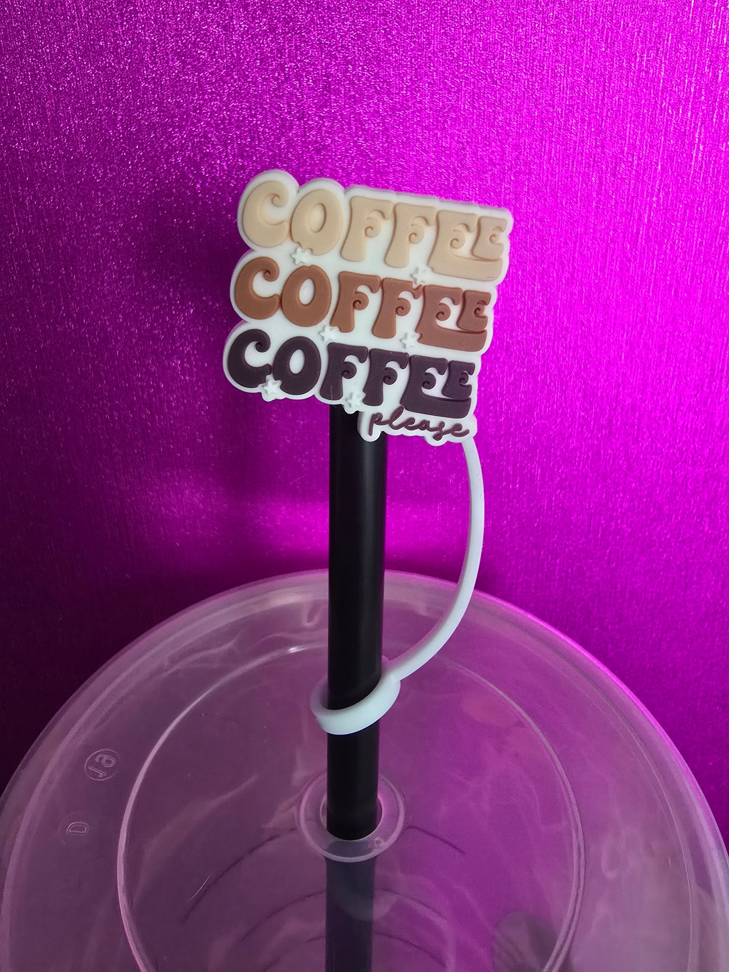 Coffee Please Straw Topper