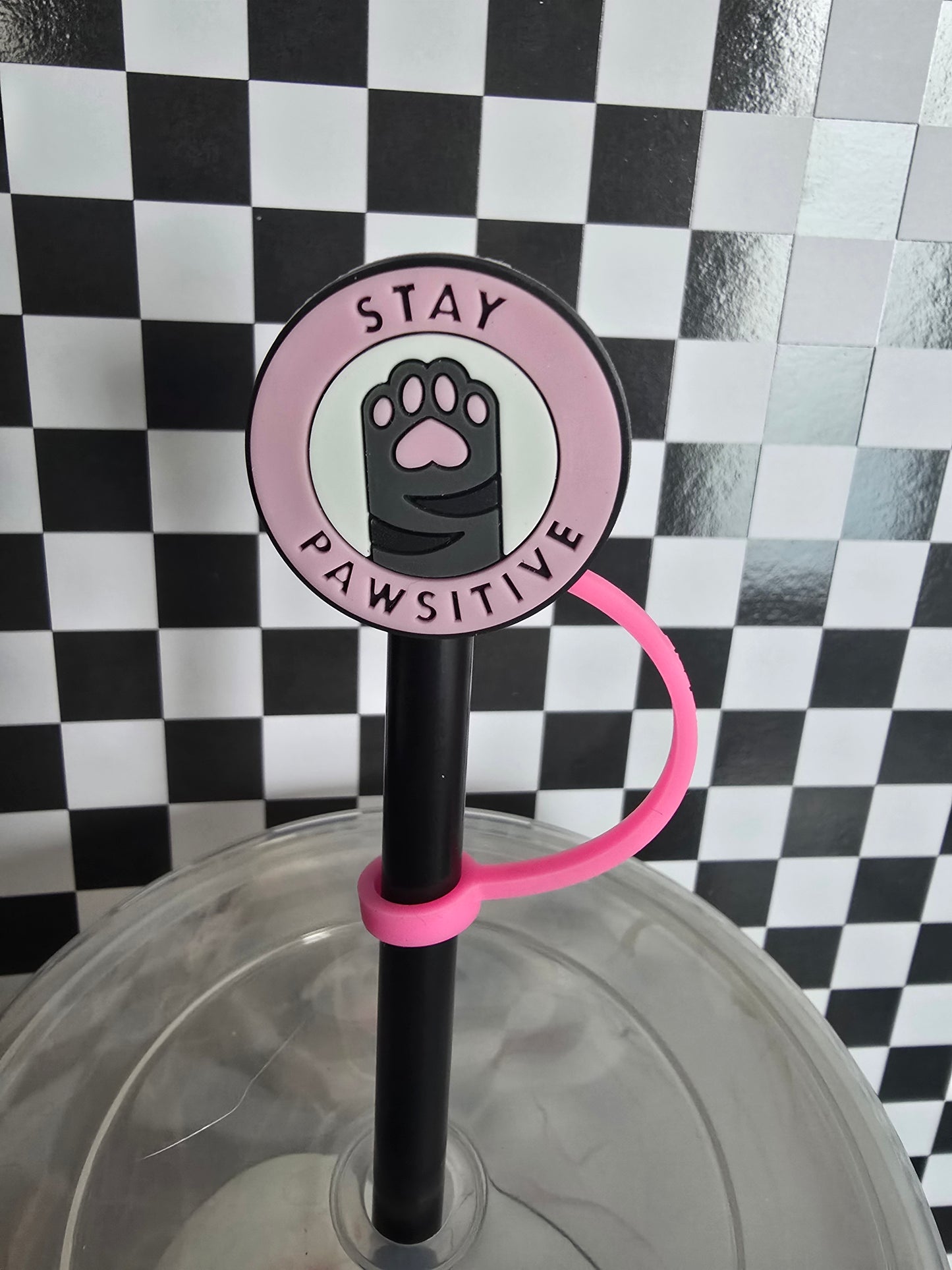 Stay Pawsitive Straw Topper