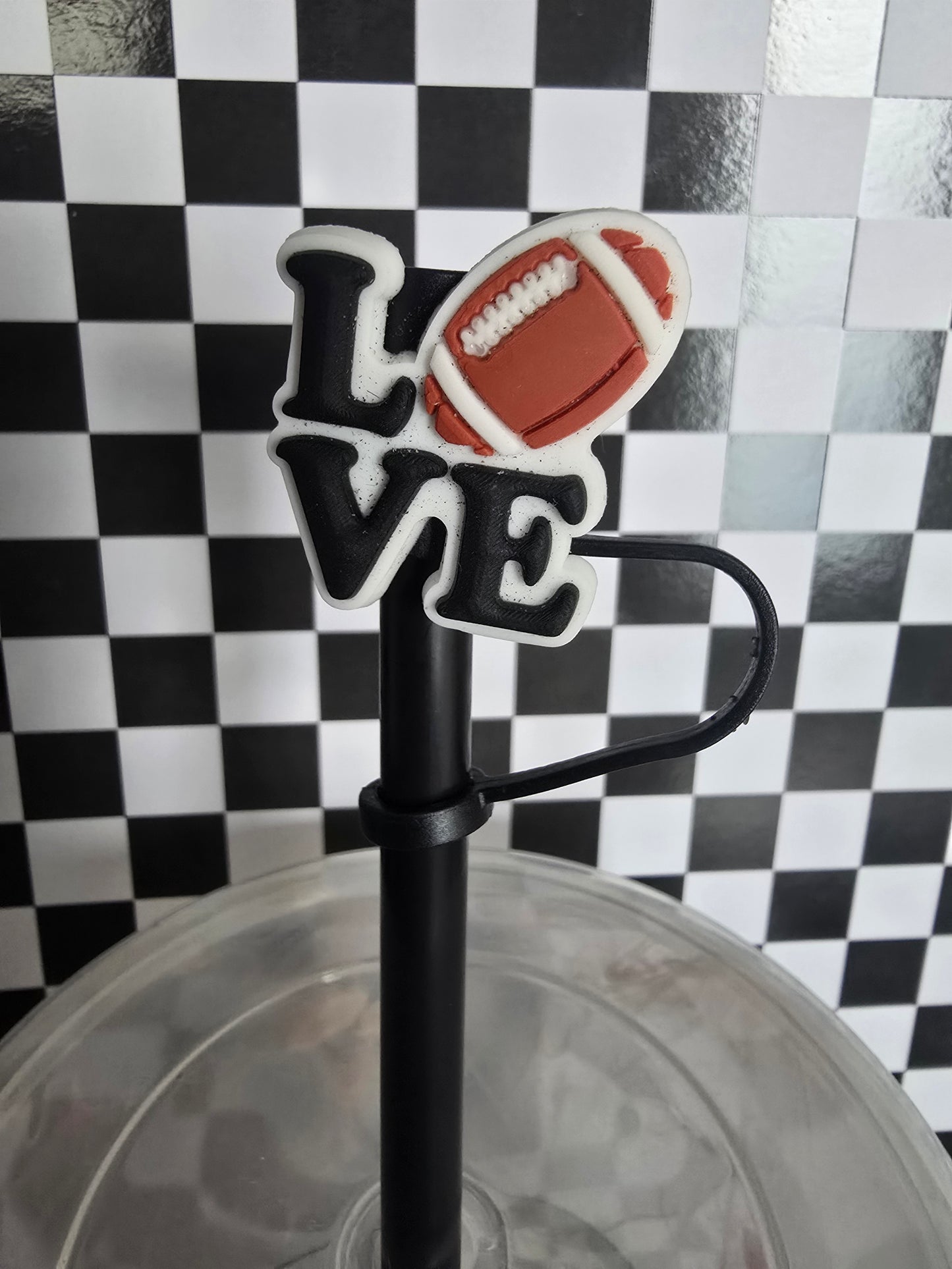 Love Football Straw Topper