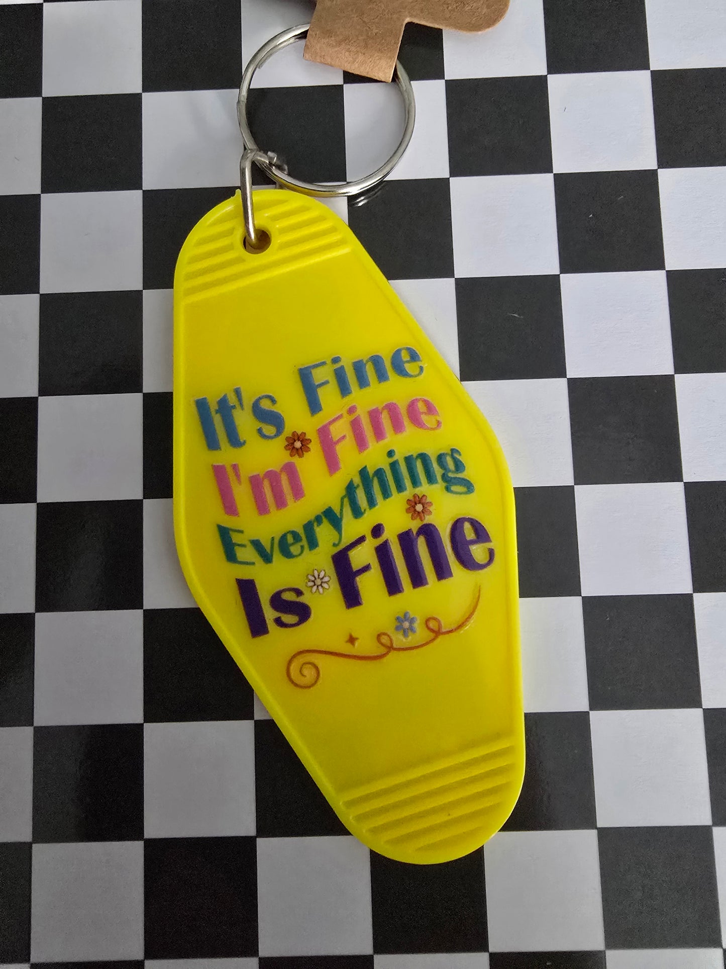 It’s Fine Motel Keychain, Yellow