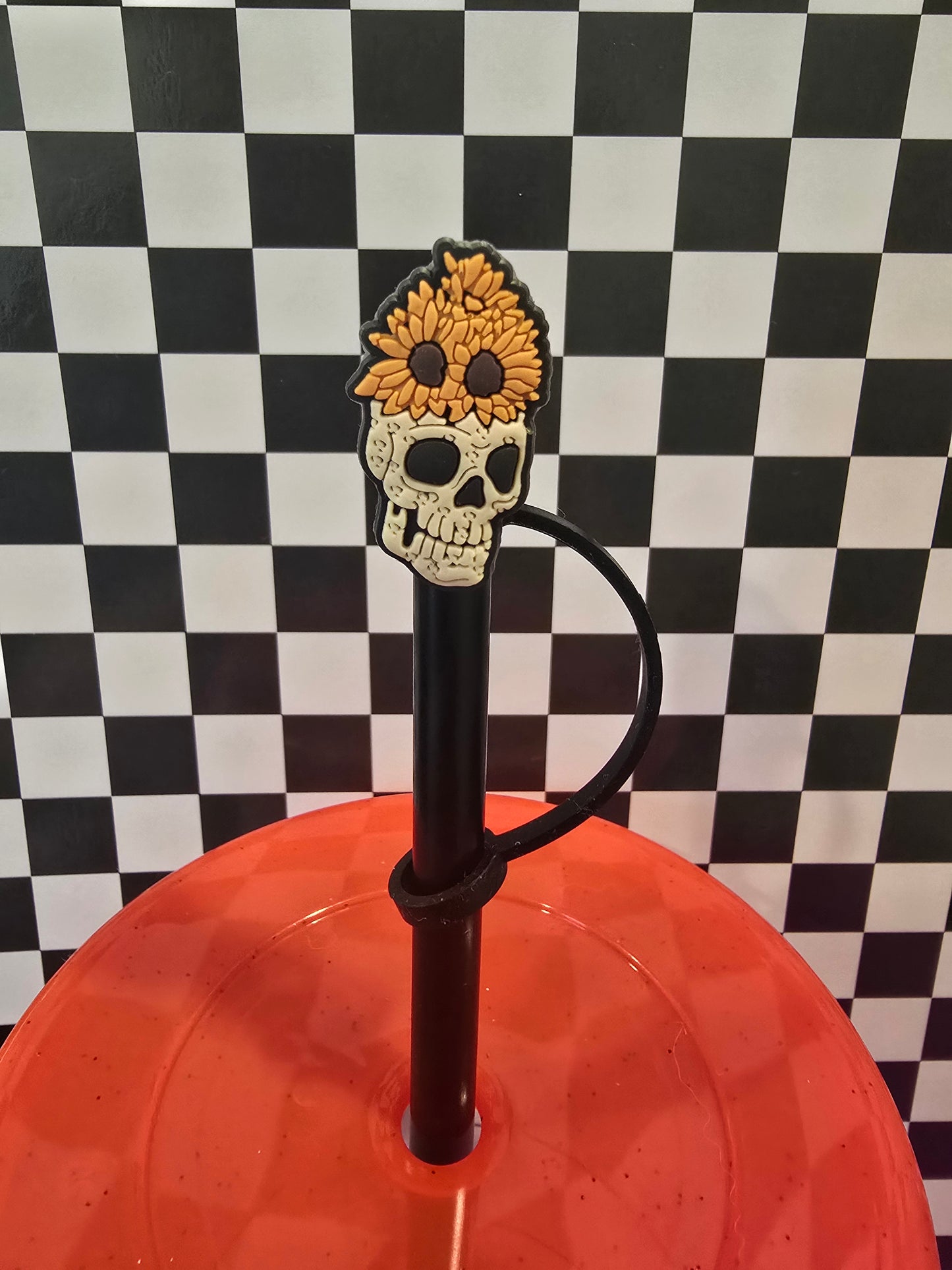 Sunflower Skeleton Straw Topper