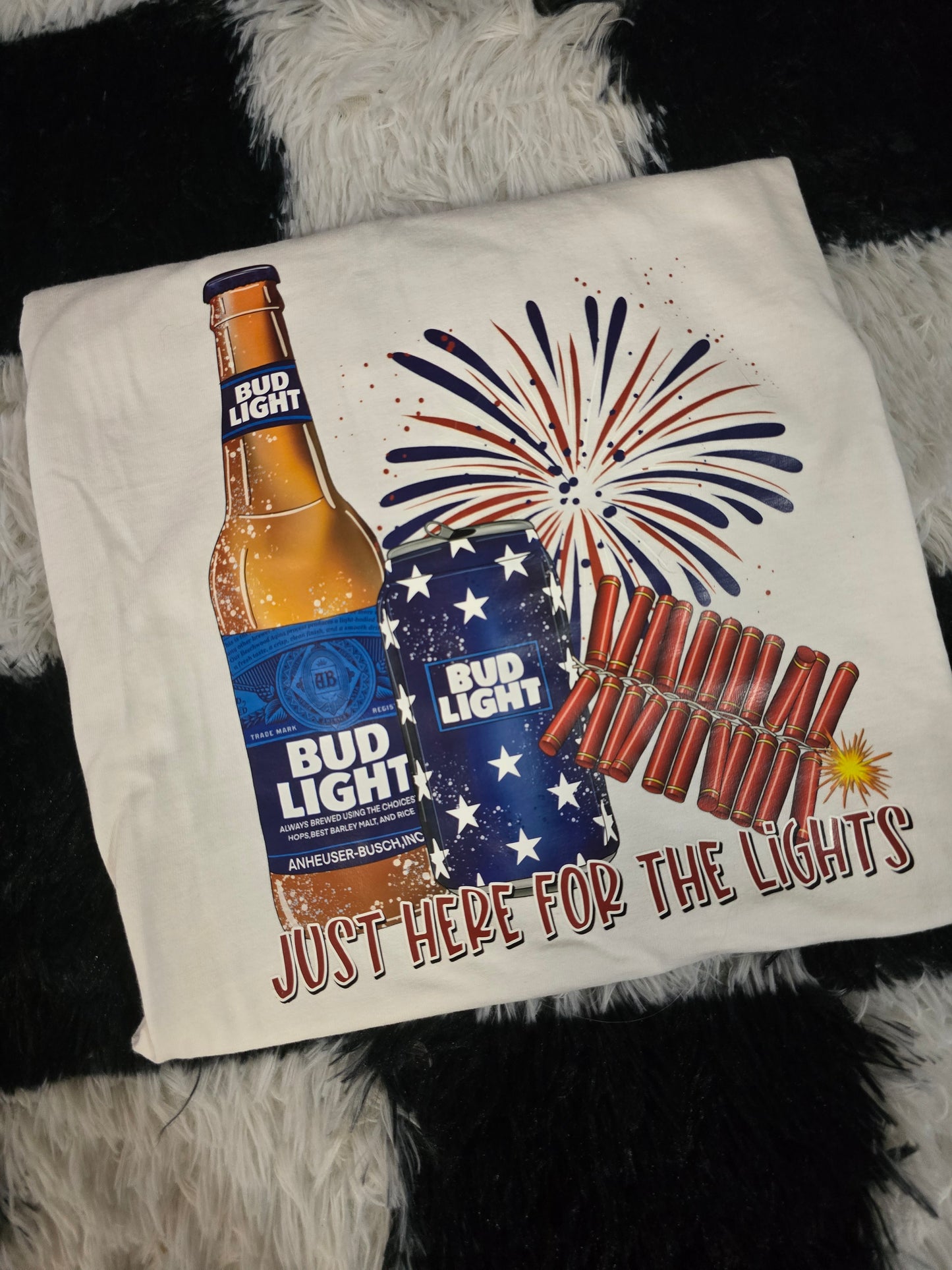 Here for the Lights Tee, Bud, White