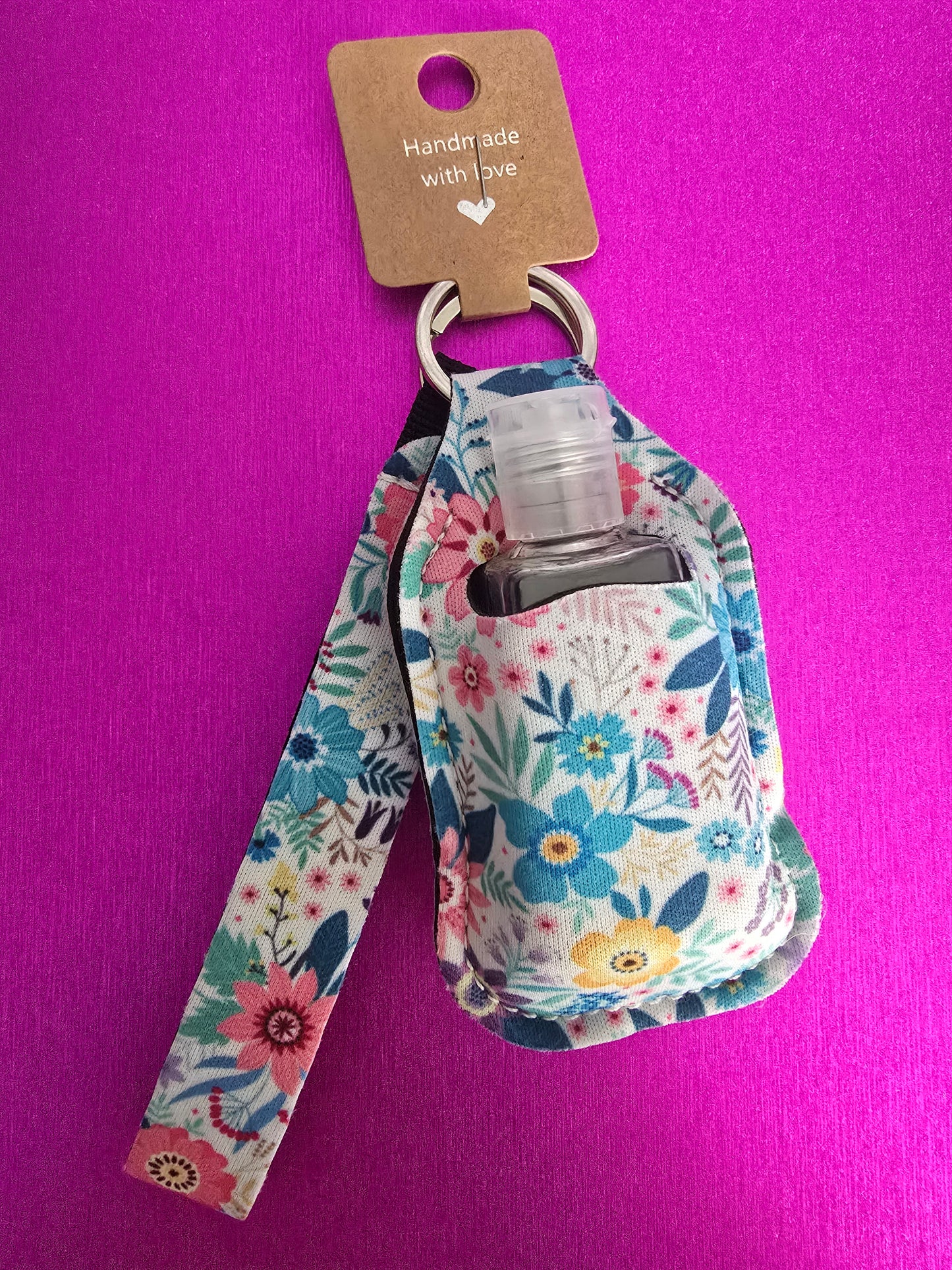 Colorful Florals Sanitizer Keychain Set