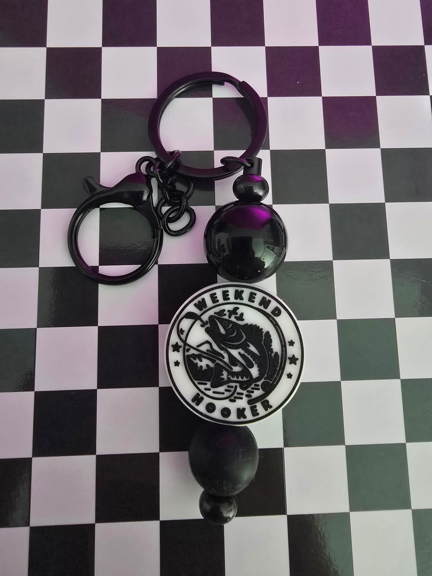 Weekend Hooker Beaded Keychain