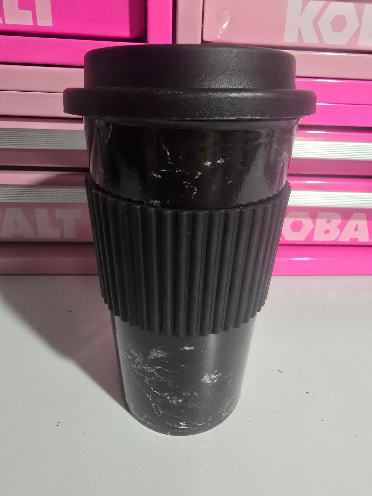 Marbled Black Hot Cup