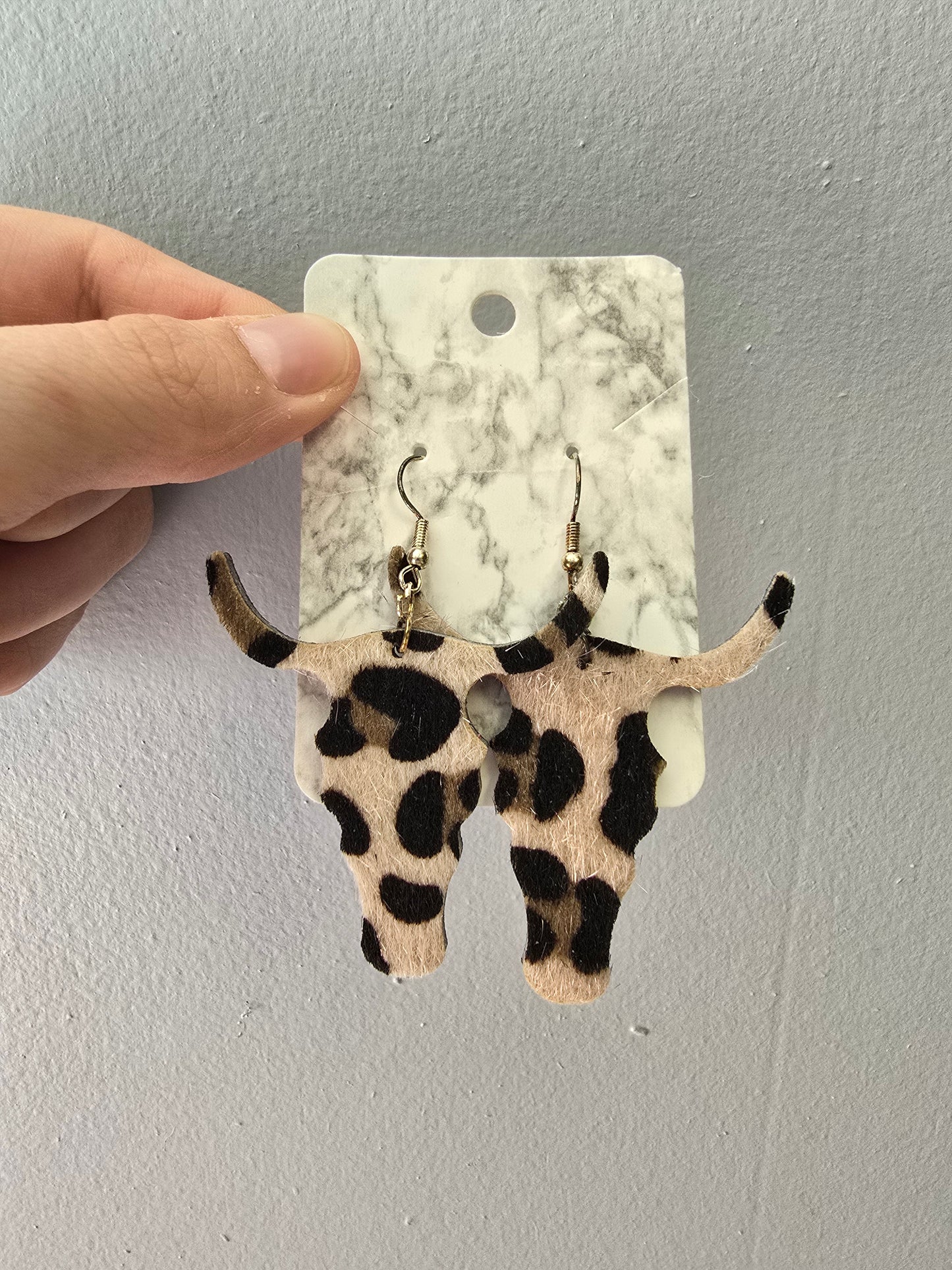 Leopard "Hide" Steerhead Earrings