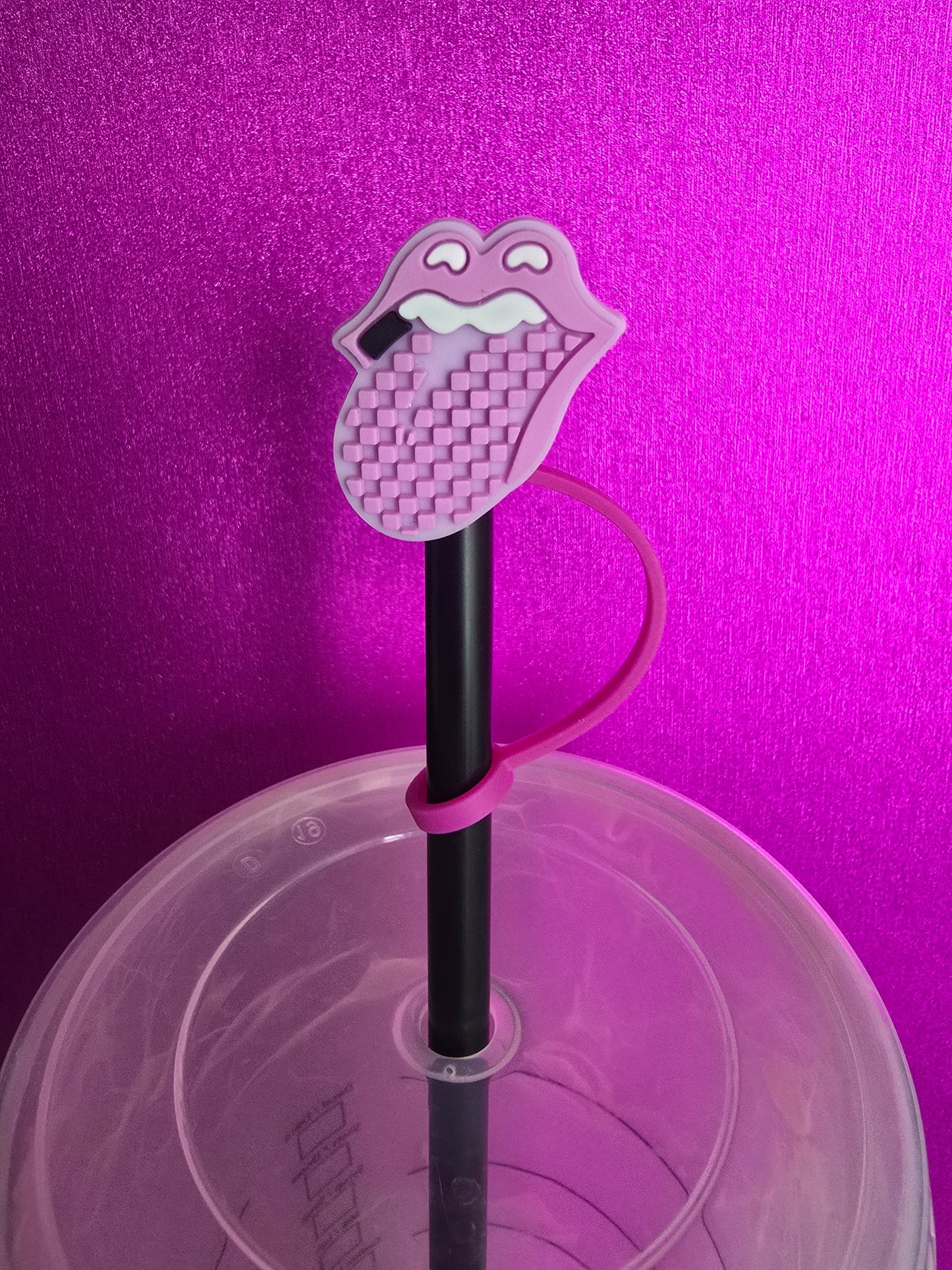 Big Mouth Straw Topper, Pink