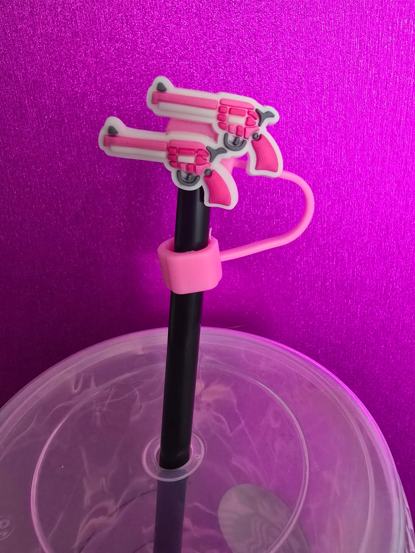 Pink Pistol Straw Topper