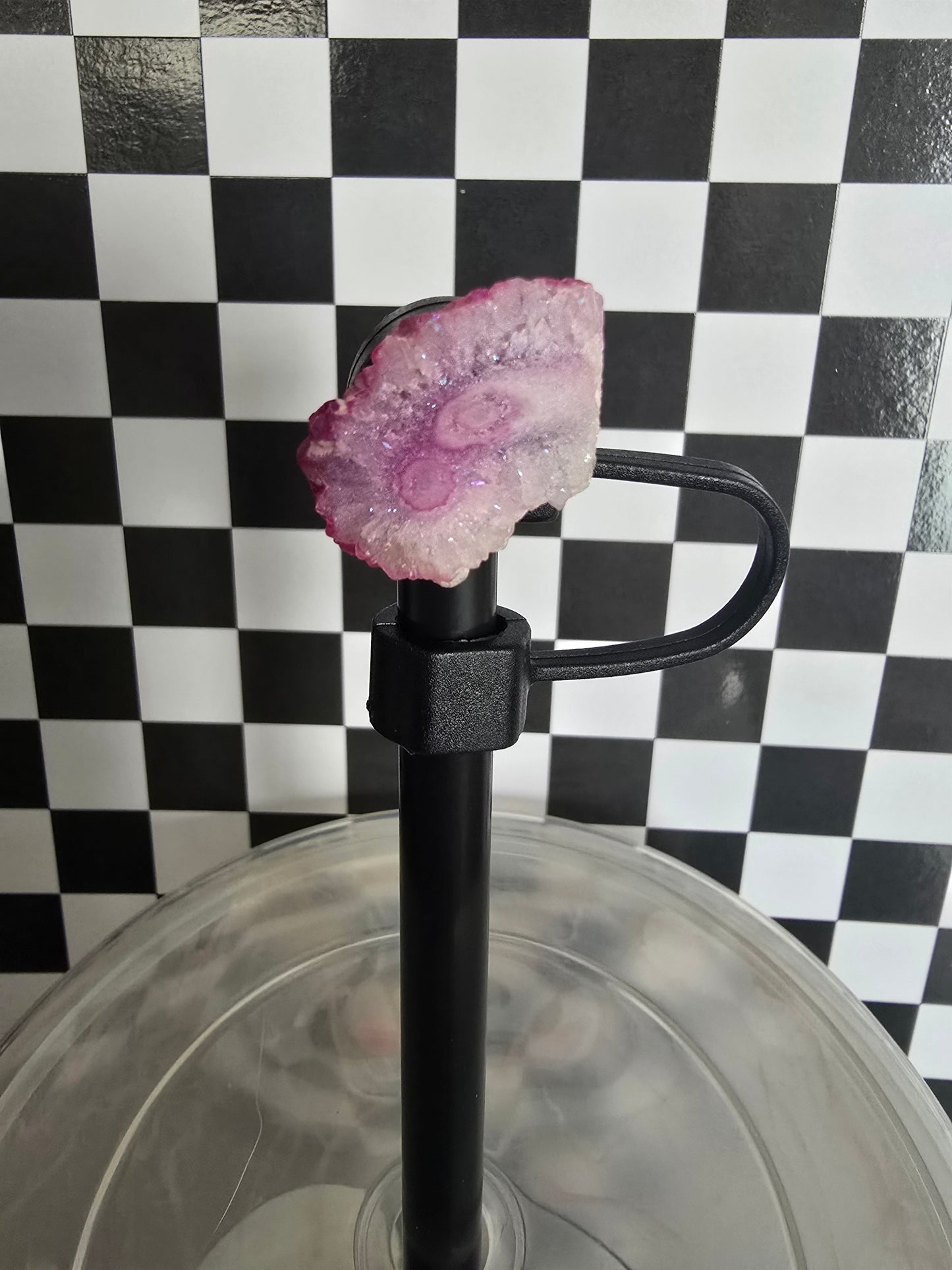 Crystal Straw Topper, Purple Amethyst