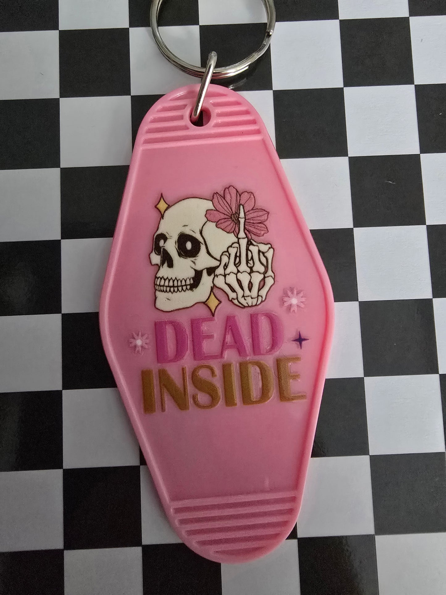 Dead Inside Motel Keychain, Pink