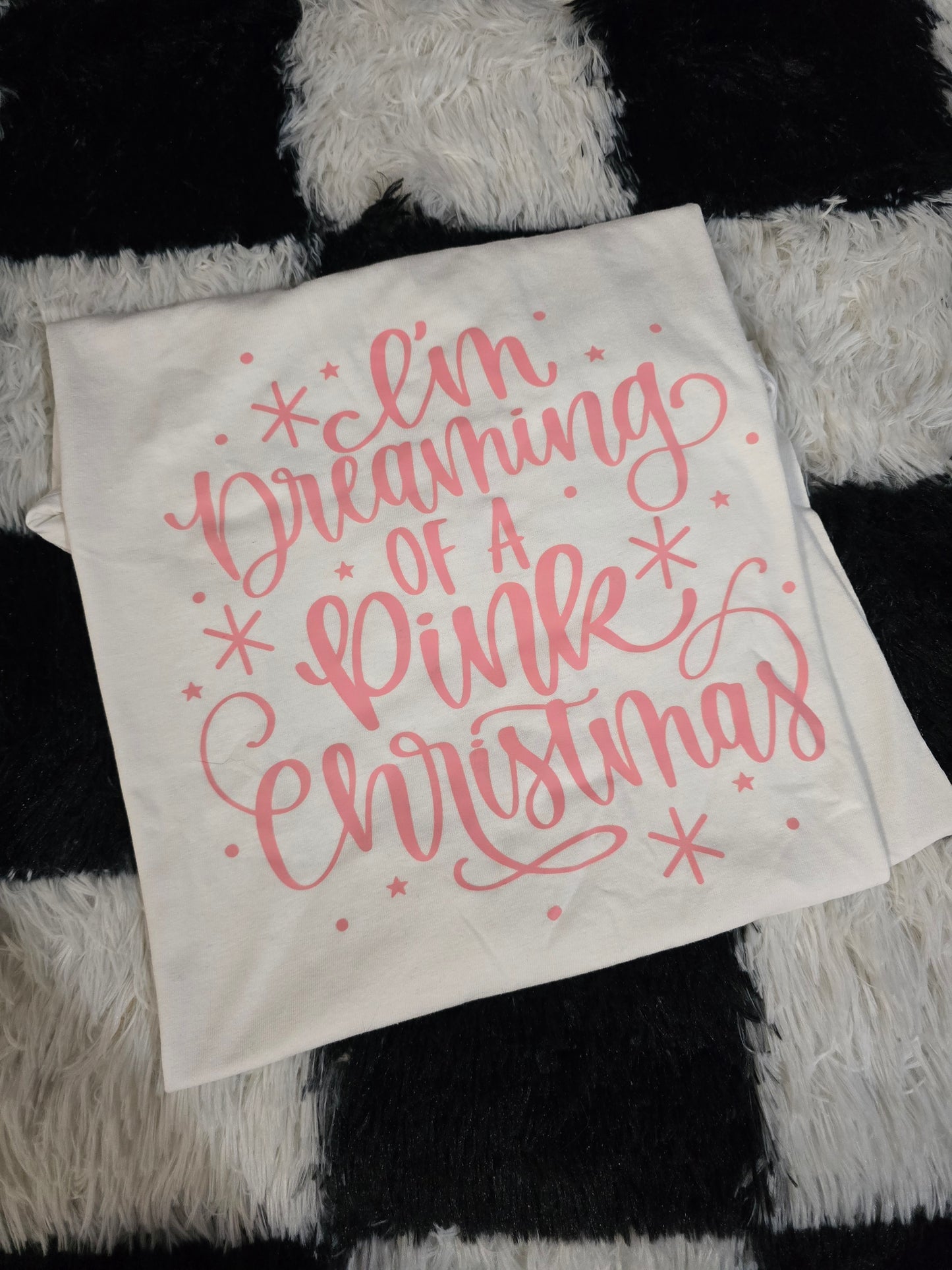 Dreaming of a Pink Christmas Tee, White