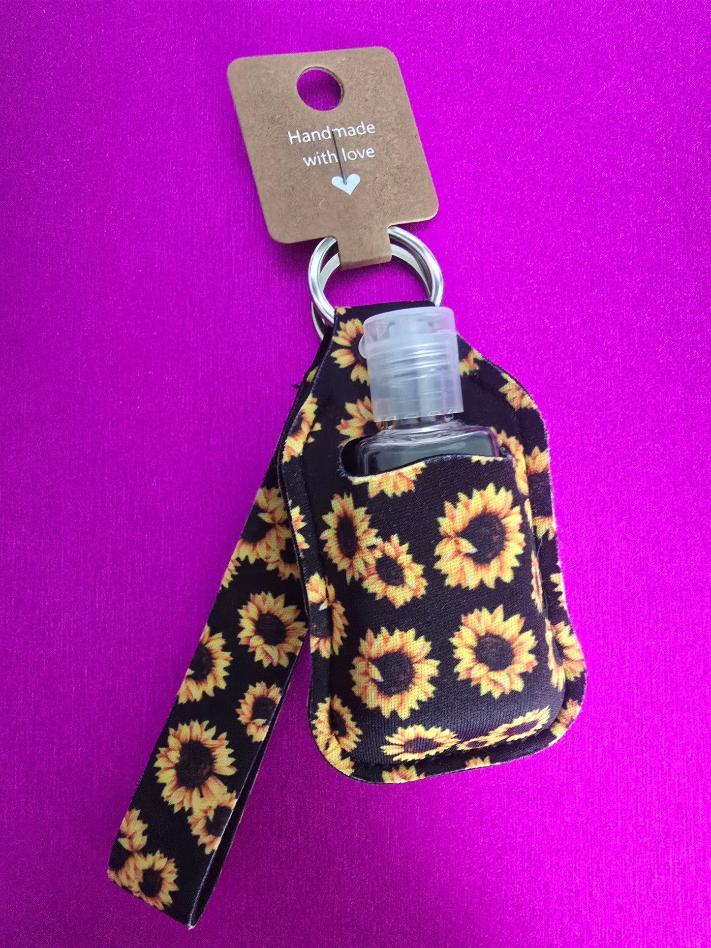 Sunflower Sanitizer Keychain Set, Black
