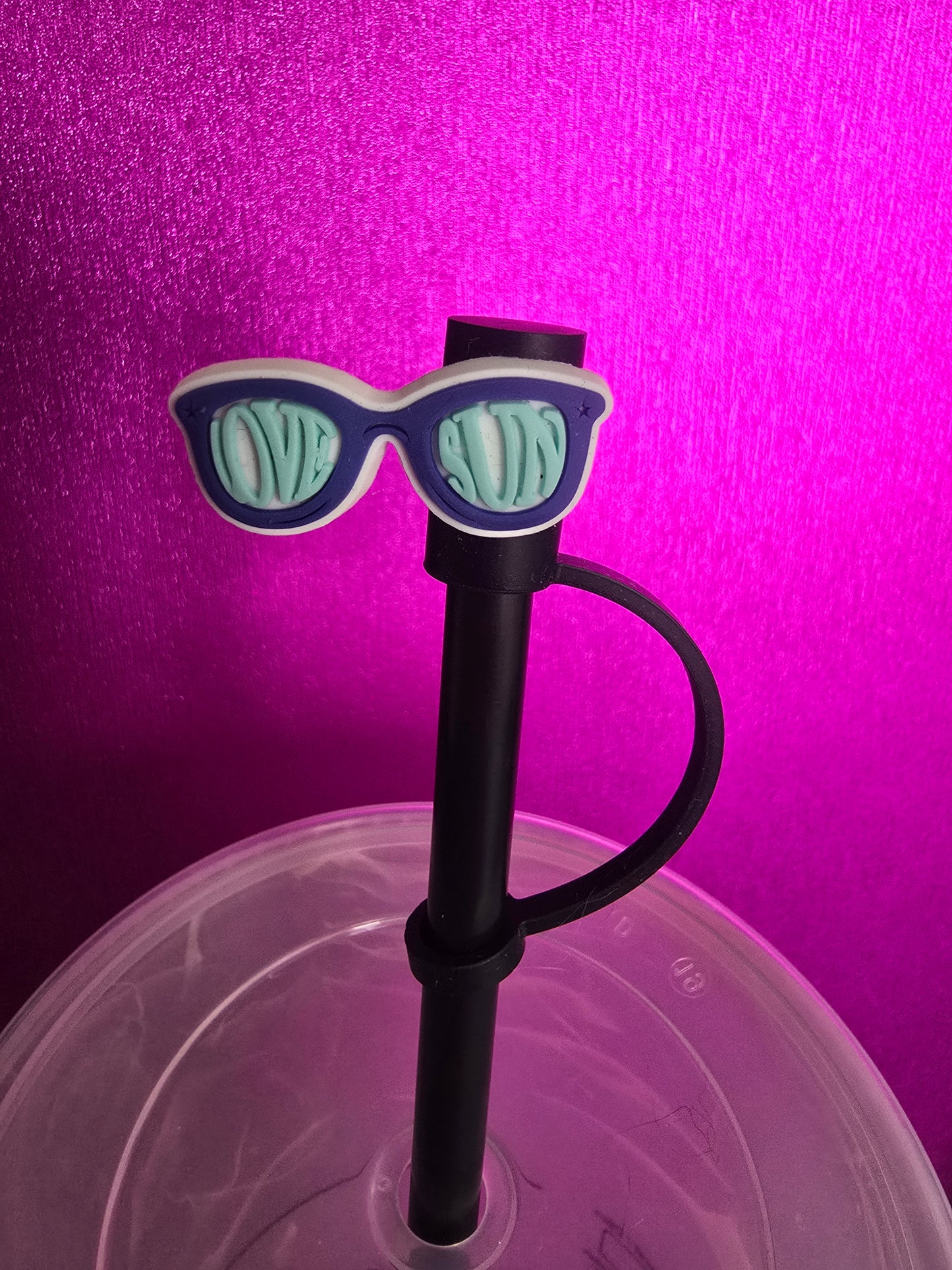 Sunglasses Straw Topper, Blue