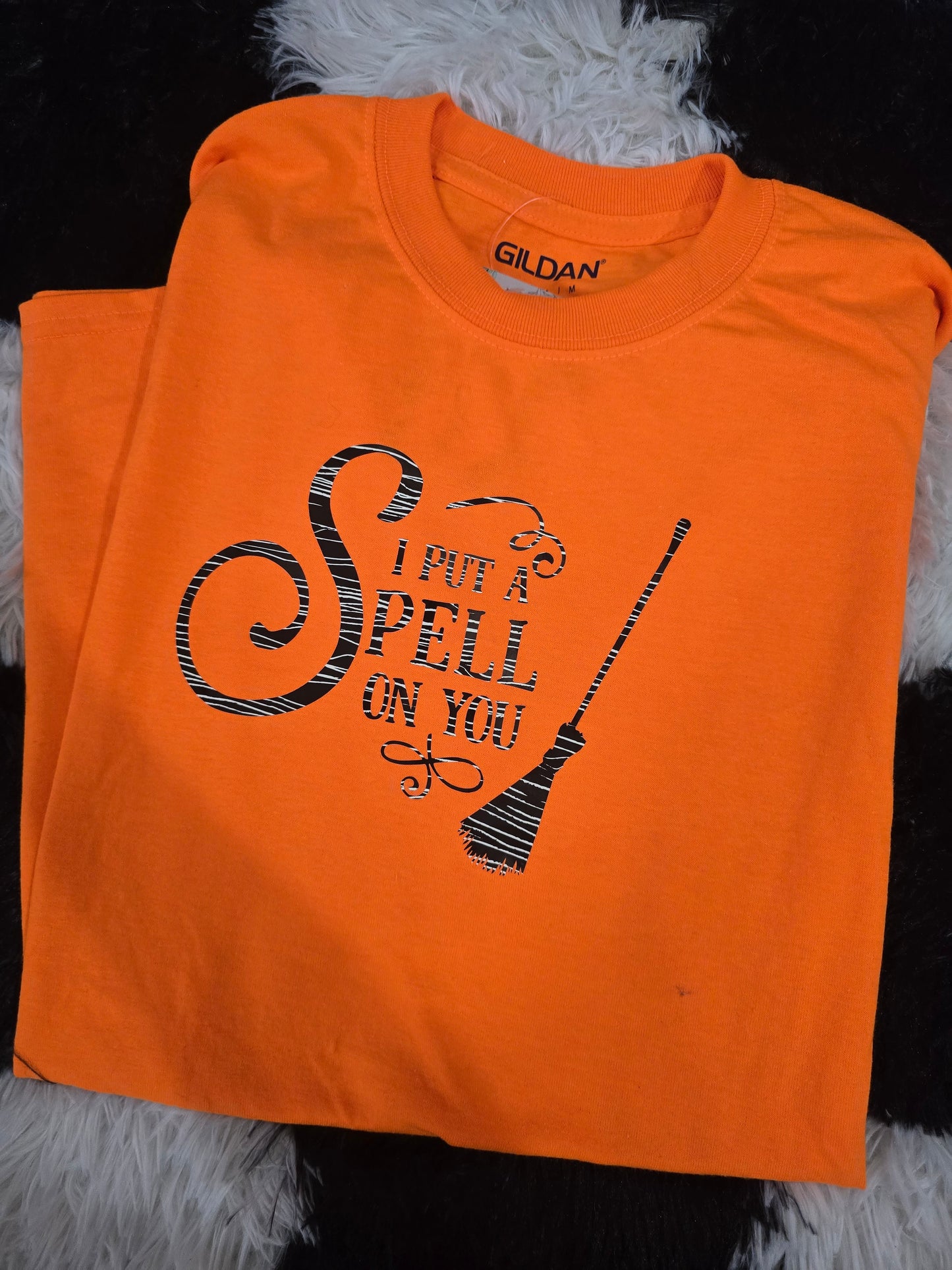 Spell on You Halloween Tee, Neon Orange