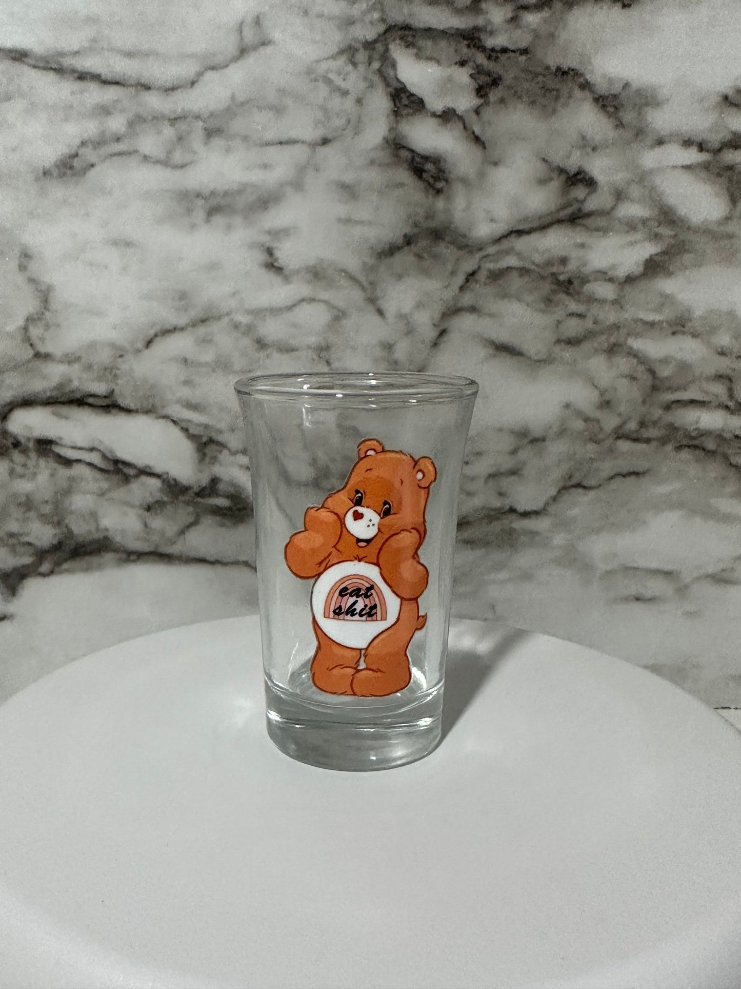 Carebear Shot Glass, Eat Sh*t Orange