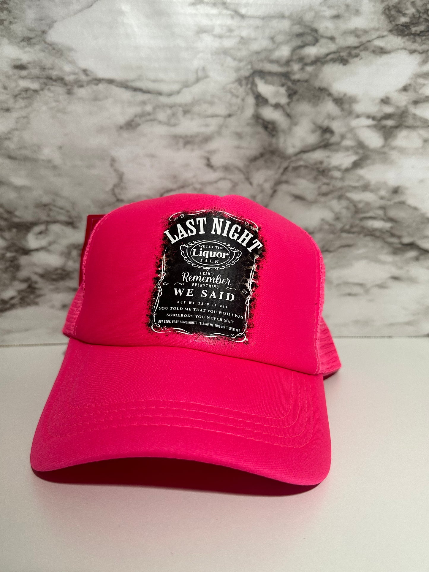 Last Night w Wallen Hat, Hot Pink