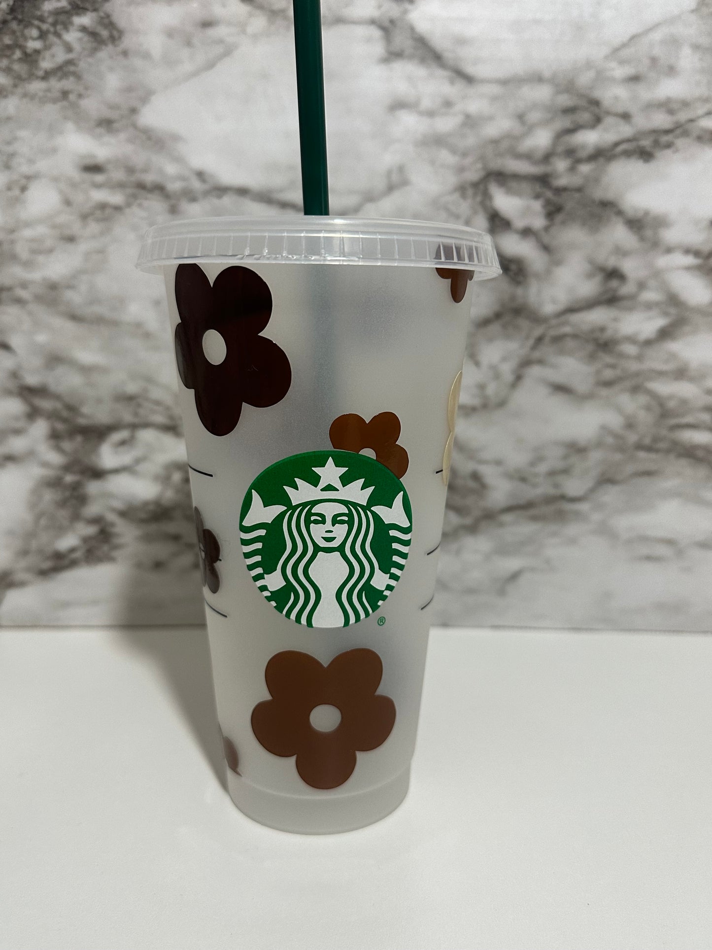 Retro Floral Cup w Straw