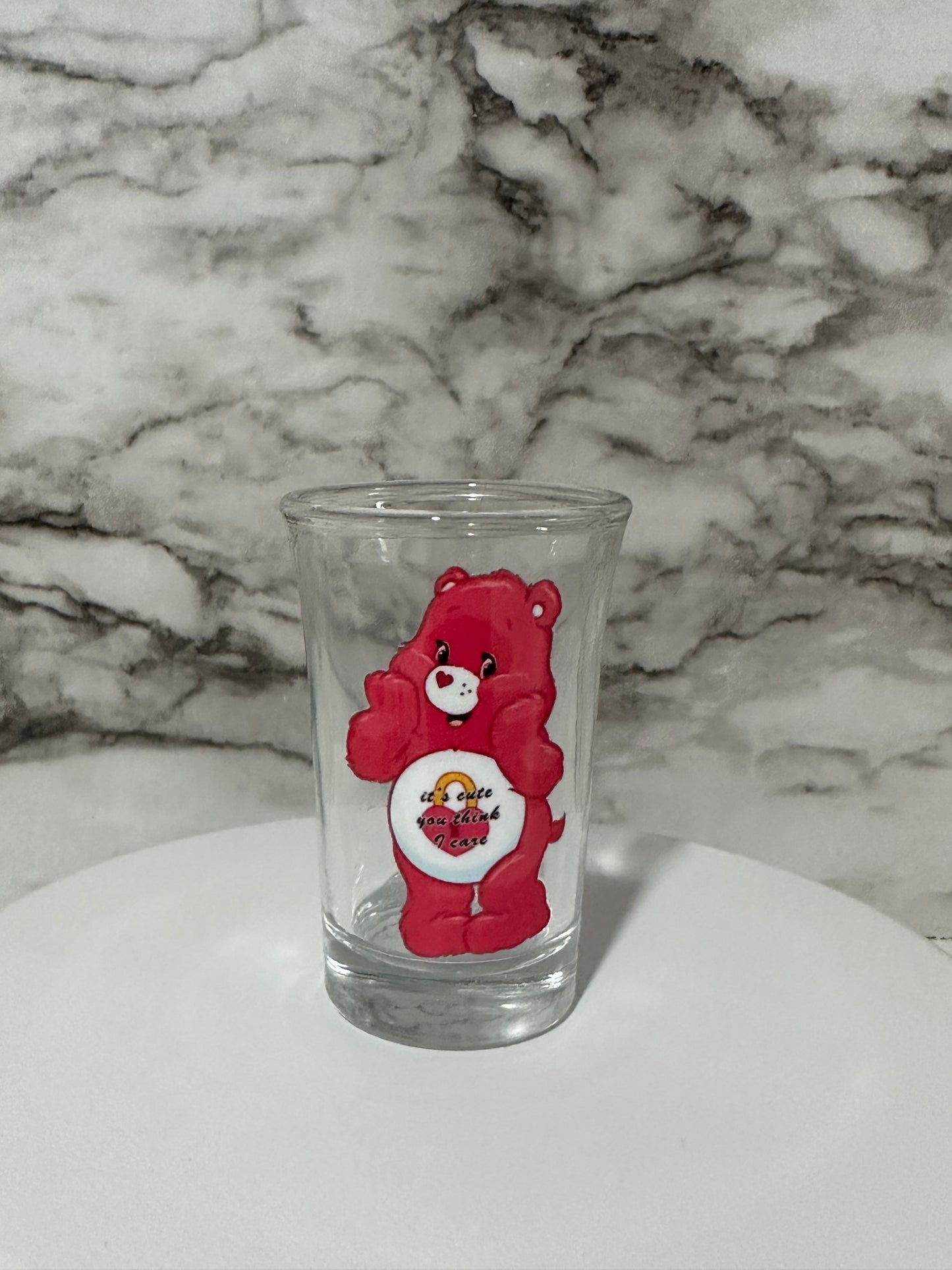 Carebear Shot Glass, Caring Cutie Pink