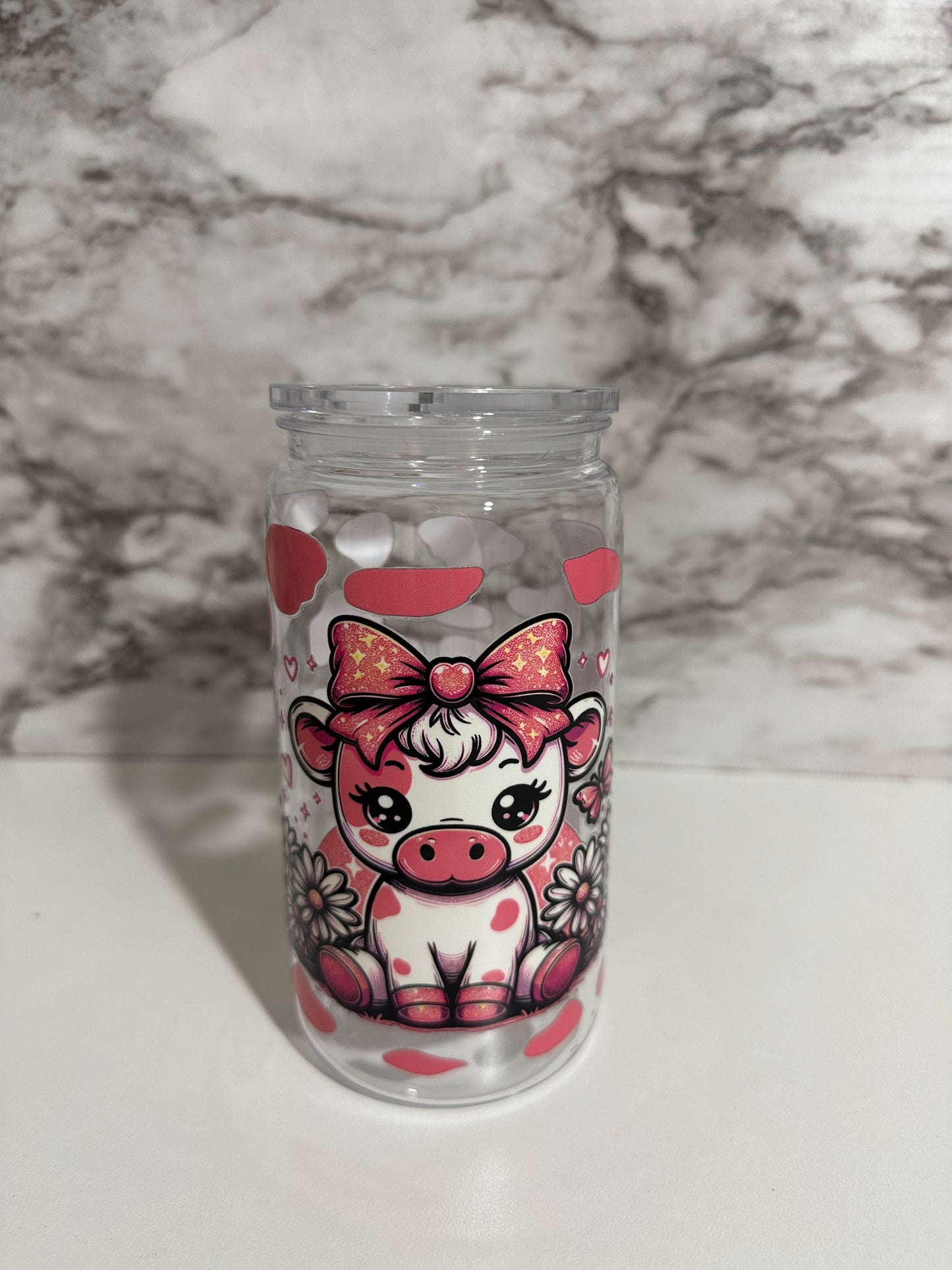 Cow Pattern Cup, Pink