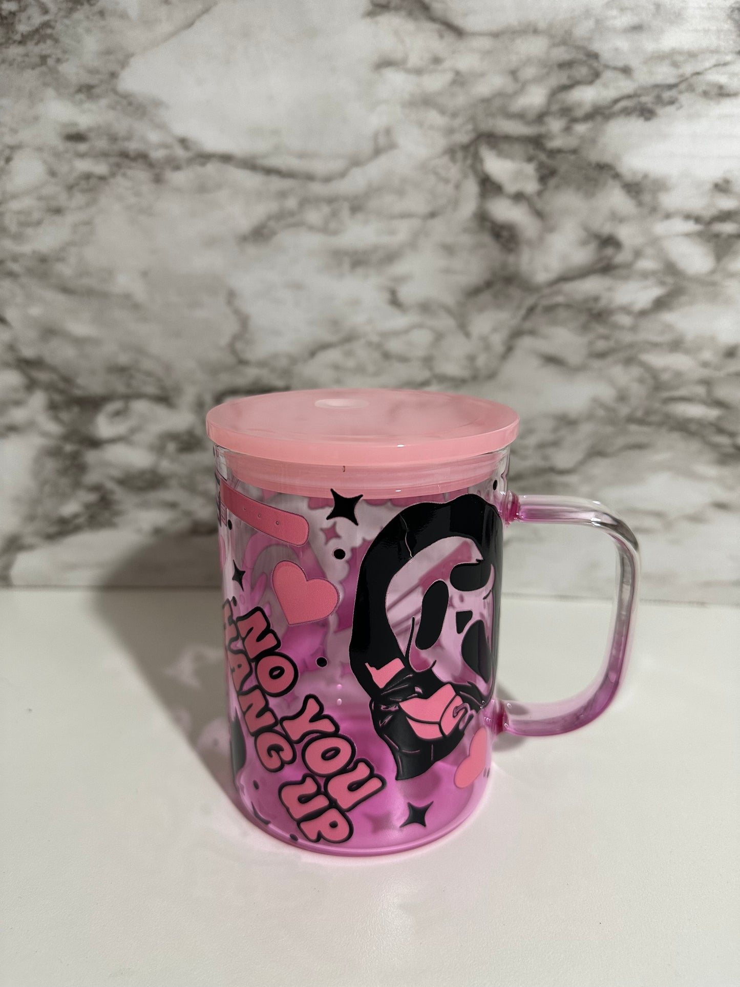 Ghost Face Mug Cup, Pink
