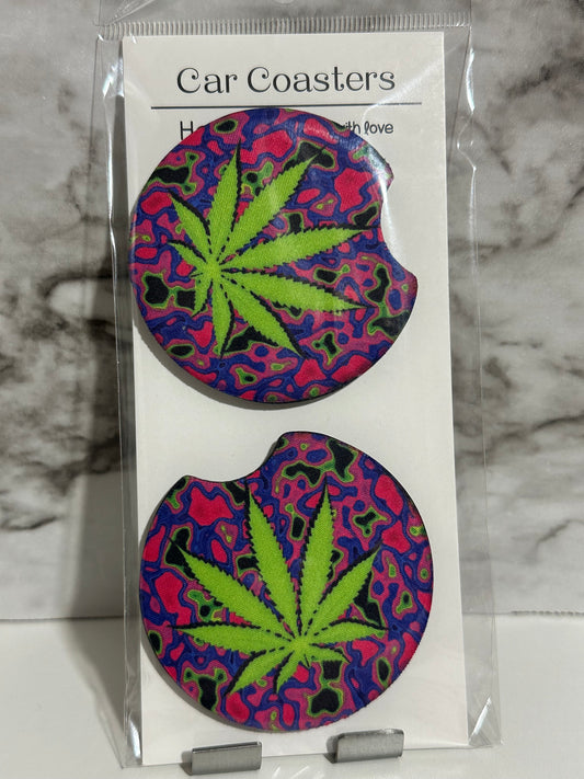 Groovy Leaf Car Coasters