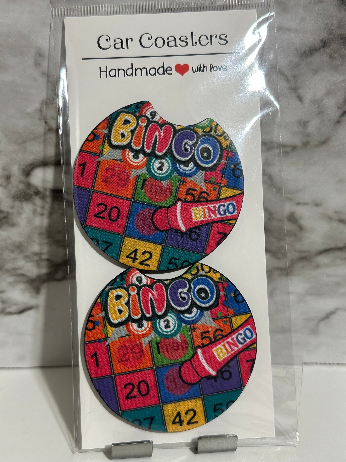 Bingo Card Car Coasters