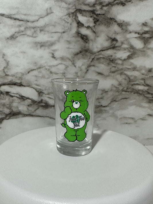 Carebear Shot Glass, F*ck This Green