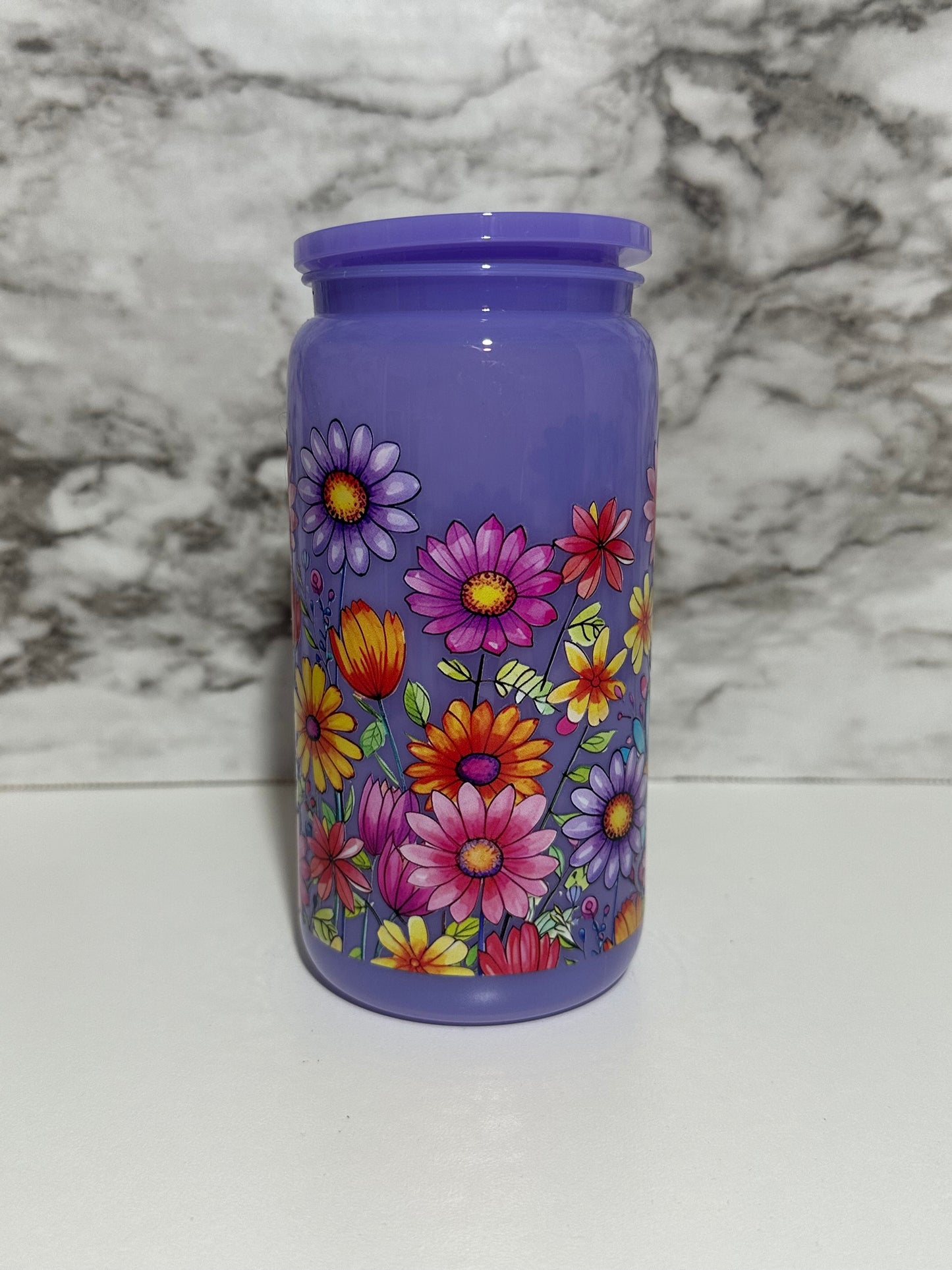 Colorful Daisy, Purple Cup