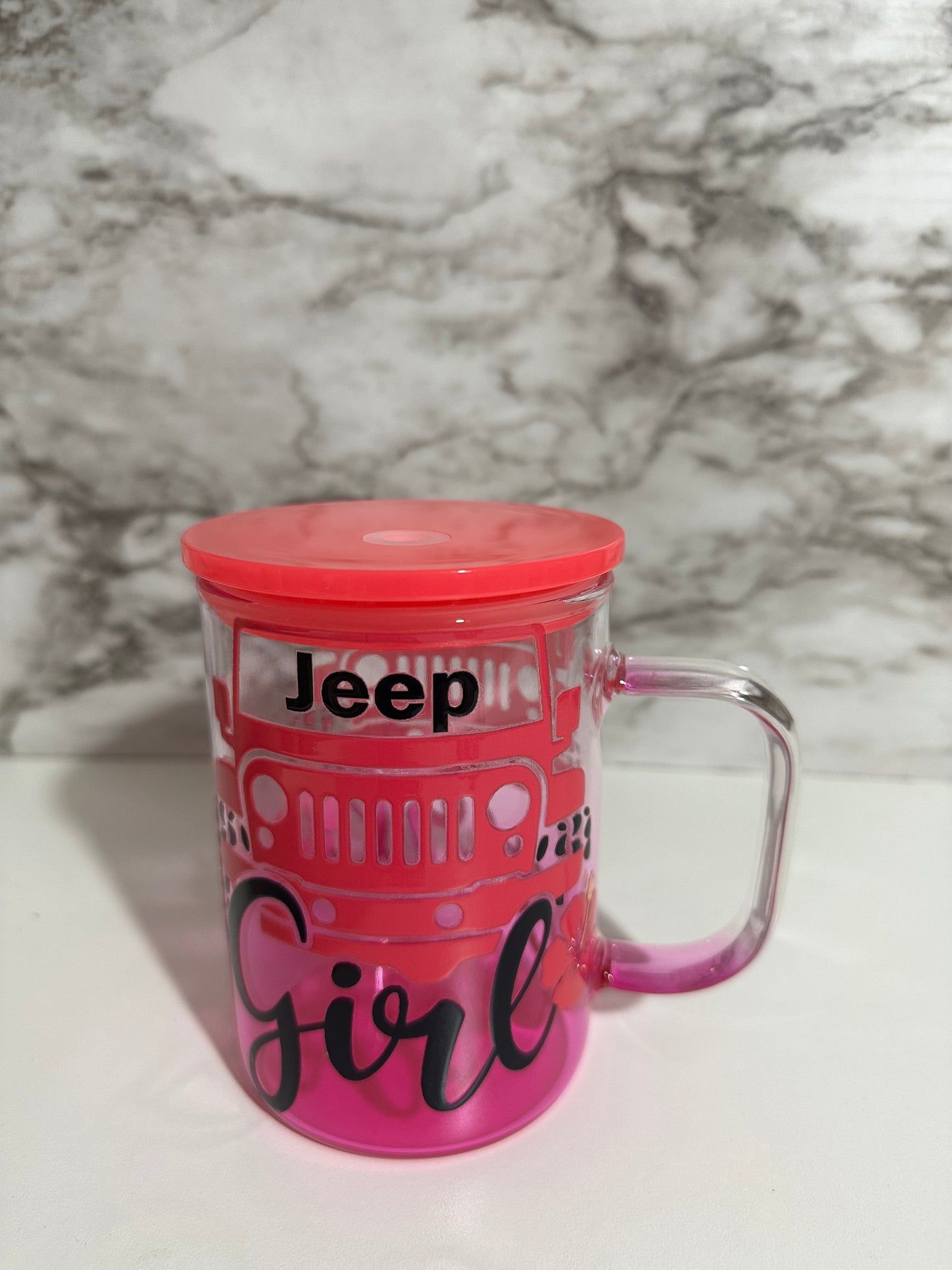 Pink Jeep Girl Mug Cup