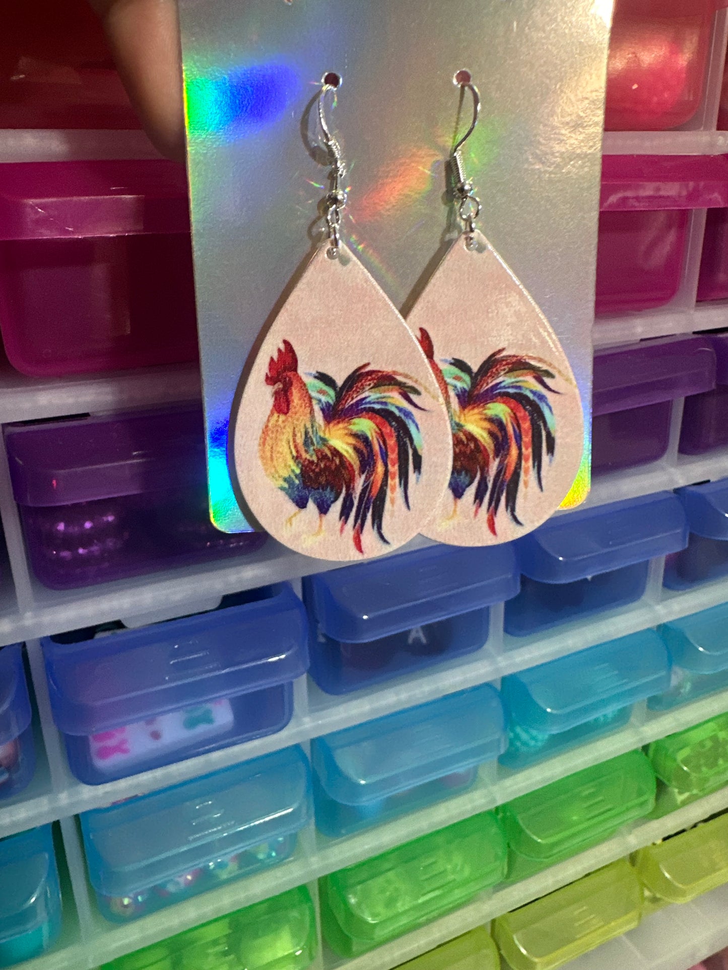Chicken teardrop earrings