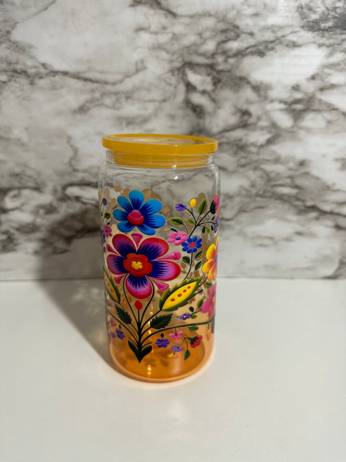 Hispanic Florals Cup, Yellow