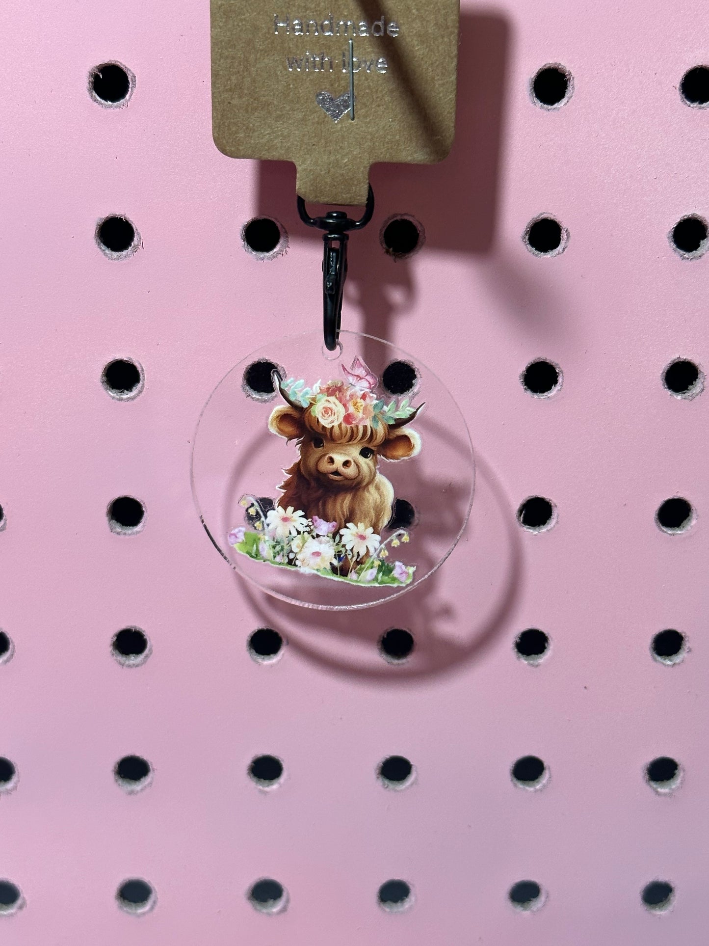 Floral Highland Acrylic Keychain